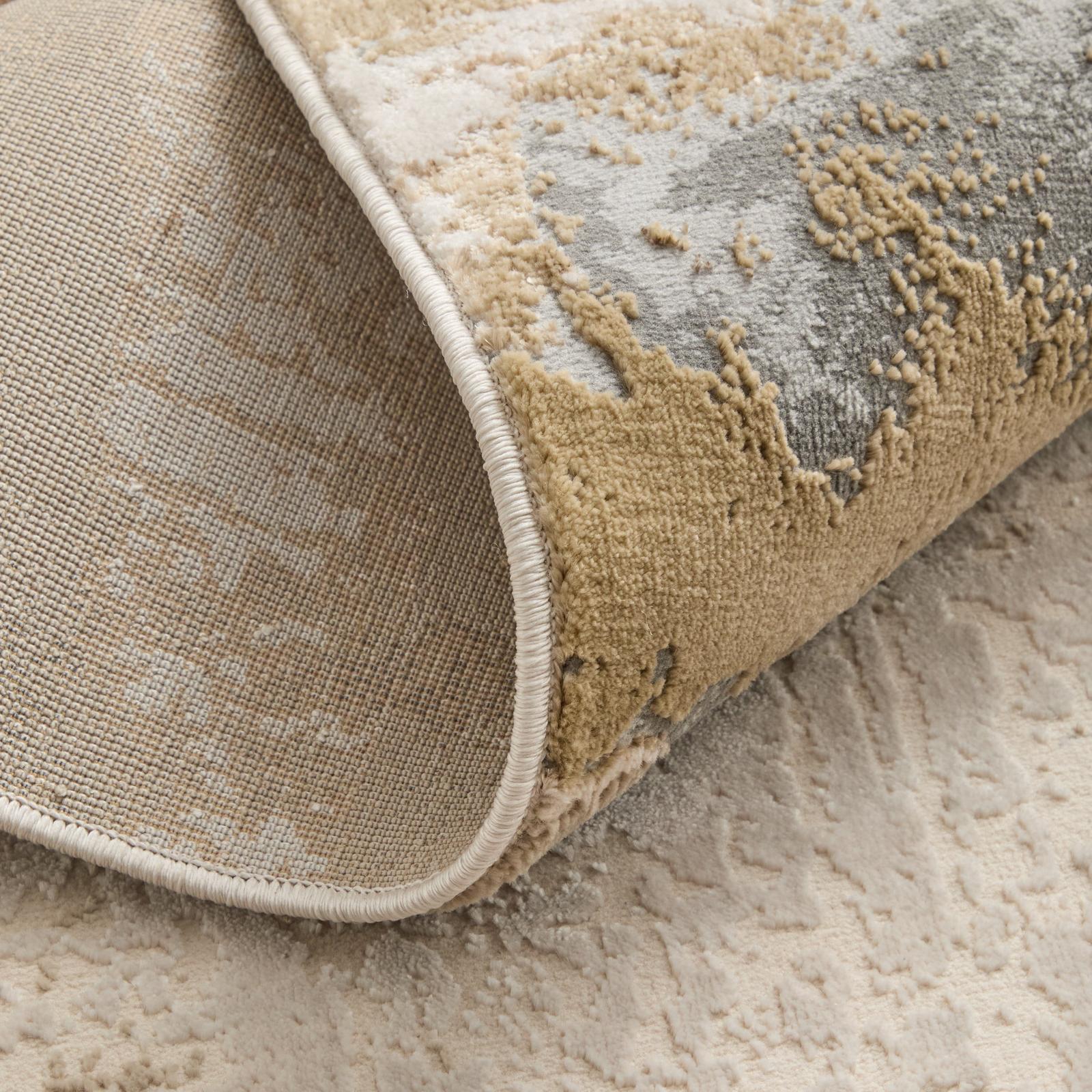 Feizy Aura 3737F Modern Watercolor Rug in Gray/Ivory/Gold - Image 8