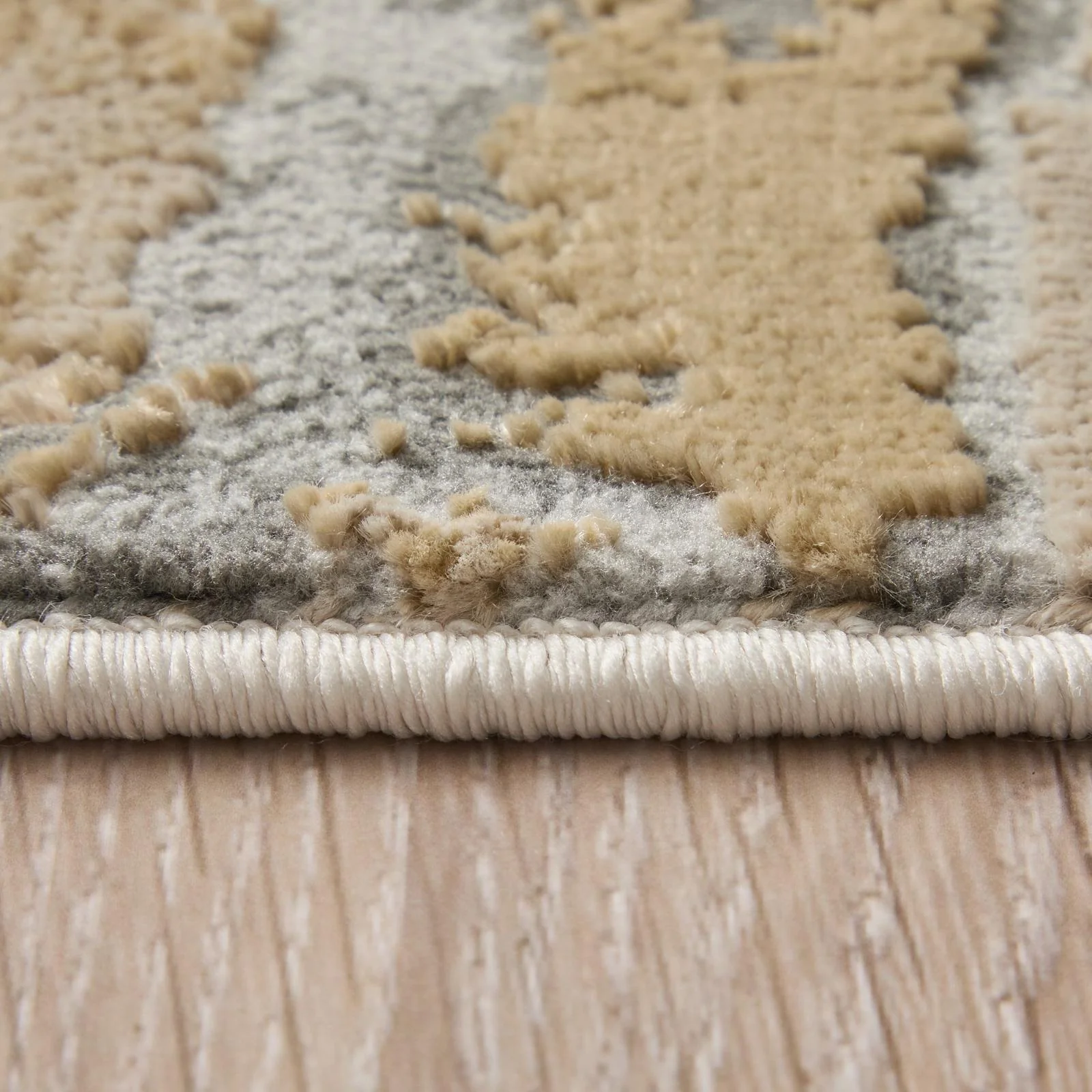 Feizy Aura 3737F Modern Watercolor Rug in Gray/Ivory/Gold - Image 9