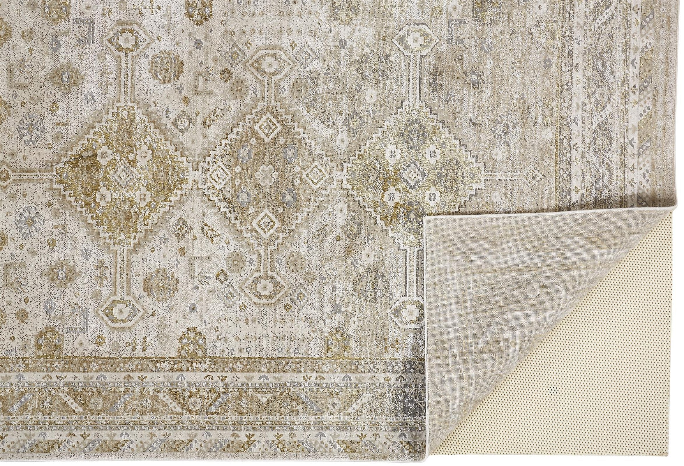 Feizy Aura 3738F Rug in Gold / Beige - Image 6