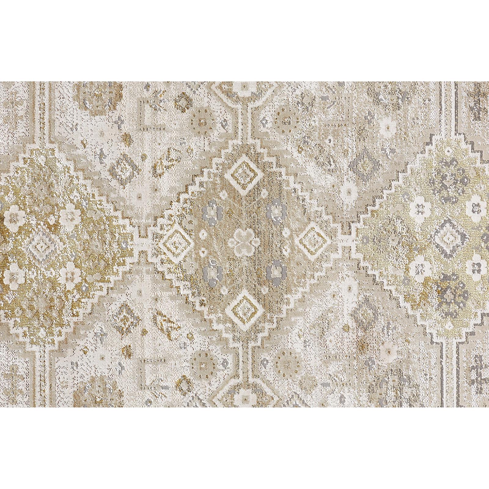 Feizy Aura 3738F Modern Persian Rug in Gold/Ivory - Image 6