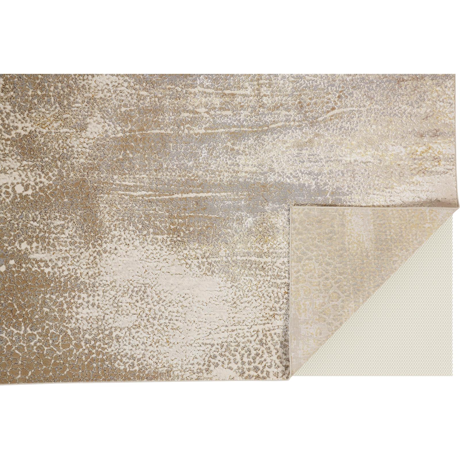 Feizy Aura 3739F Modern Abstract Rug in Ivory/Gray/Gold - Image 8