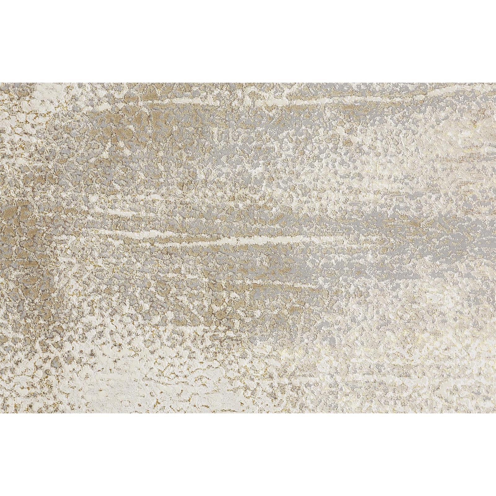 Feizy Aura 3739F Modern Abstract Rug in Ivory/Gray/Gold - Image 9