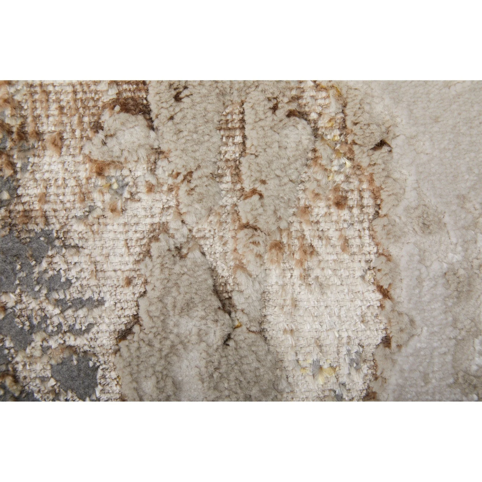 Feizy Aura 39LMF Modern Abstract Rug in Ivory/Gold/Brown - Image 10