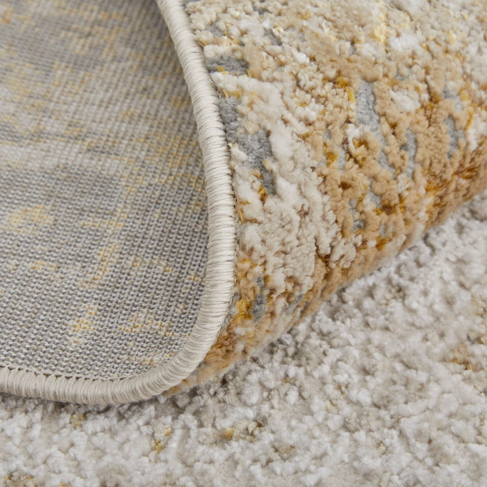 Feizy Aura 39LNF Modern Abstract Rug in Ivory/Brown/Gray - Image 7