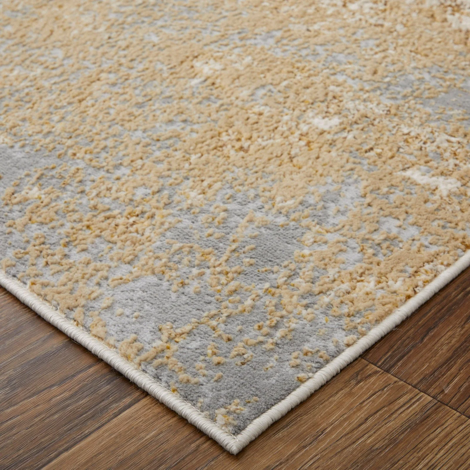 Feizy Aura 39LNF Modern Abstract Rug in Ivory/Brown/Gray - Image 8