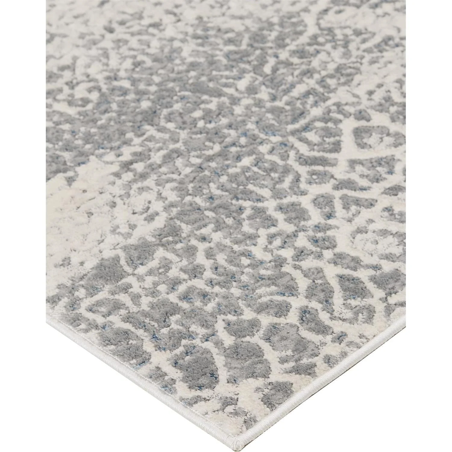 Feizy Azure 3401F Modern Watercolor Rug in Gray/Blue/Ivory - Image 3