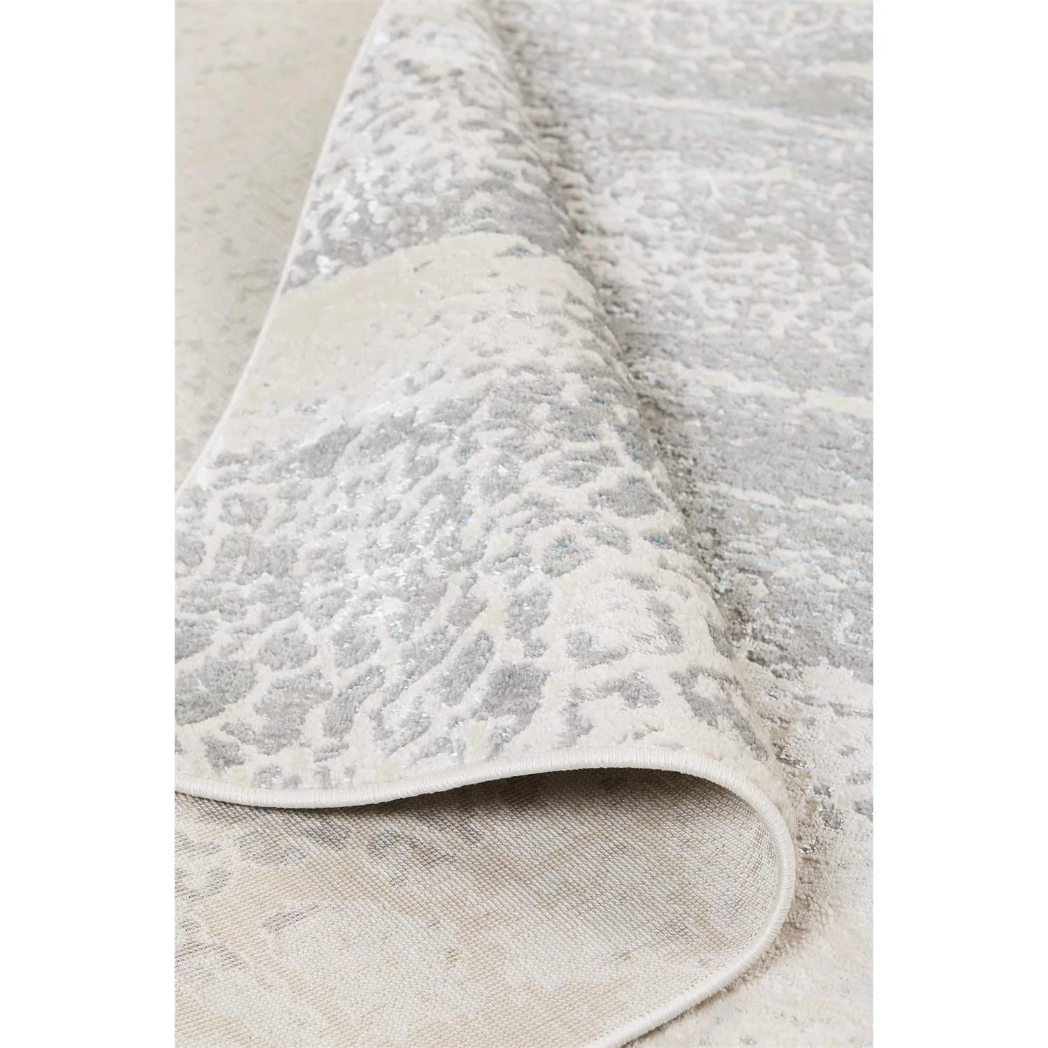 Feizy Azure 3401F Modern Watercolor Rug in Gray/Blue/Ivory - Image 6
