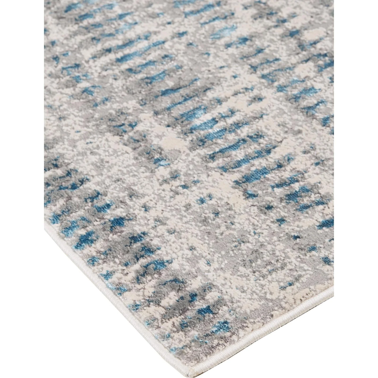 Feizy Azure 3402F Modern Abstract Rug in Blue/Gray/Ivory - Image 3