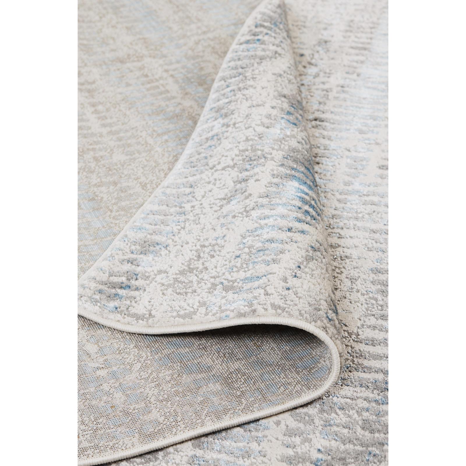 Feizy Azure 3402F Modern Abstract Rug in Blue/Gray/Ivory - Image 6