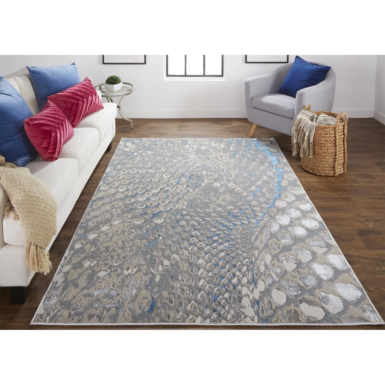 Feizy Azure 3403F Rug in Ivory / Silver - Image 3