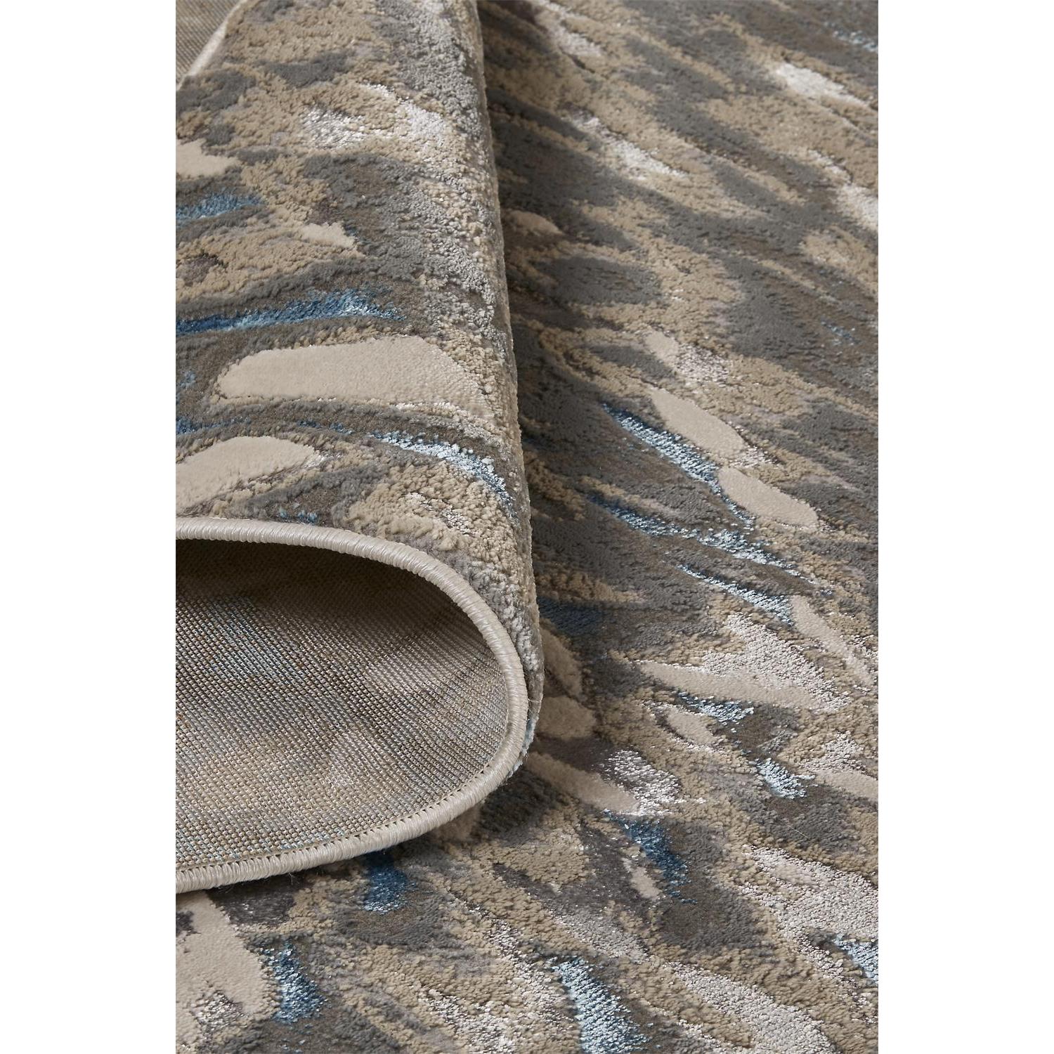 Feizy Azure 3403F Modern Abstract Rug in Blue/Silver/Gray - Image 7