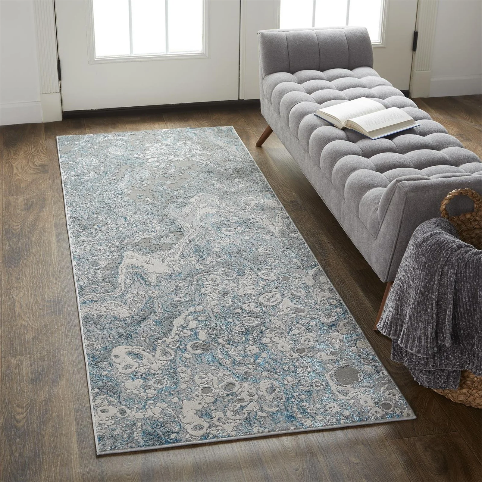 Feizy Azure 3405F Rug in Silver / Blue - Image 3