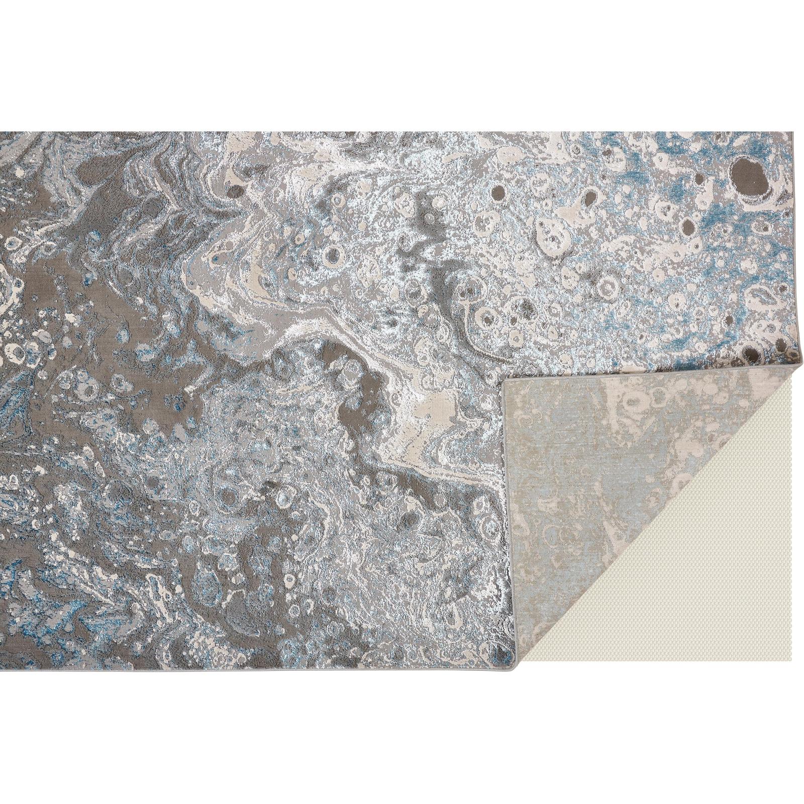 Feizy Azure 3405F Modern Watercolor Rug in Ivory/Gray/Blue - Image 3