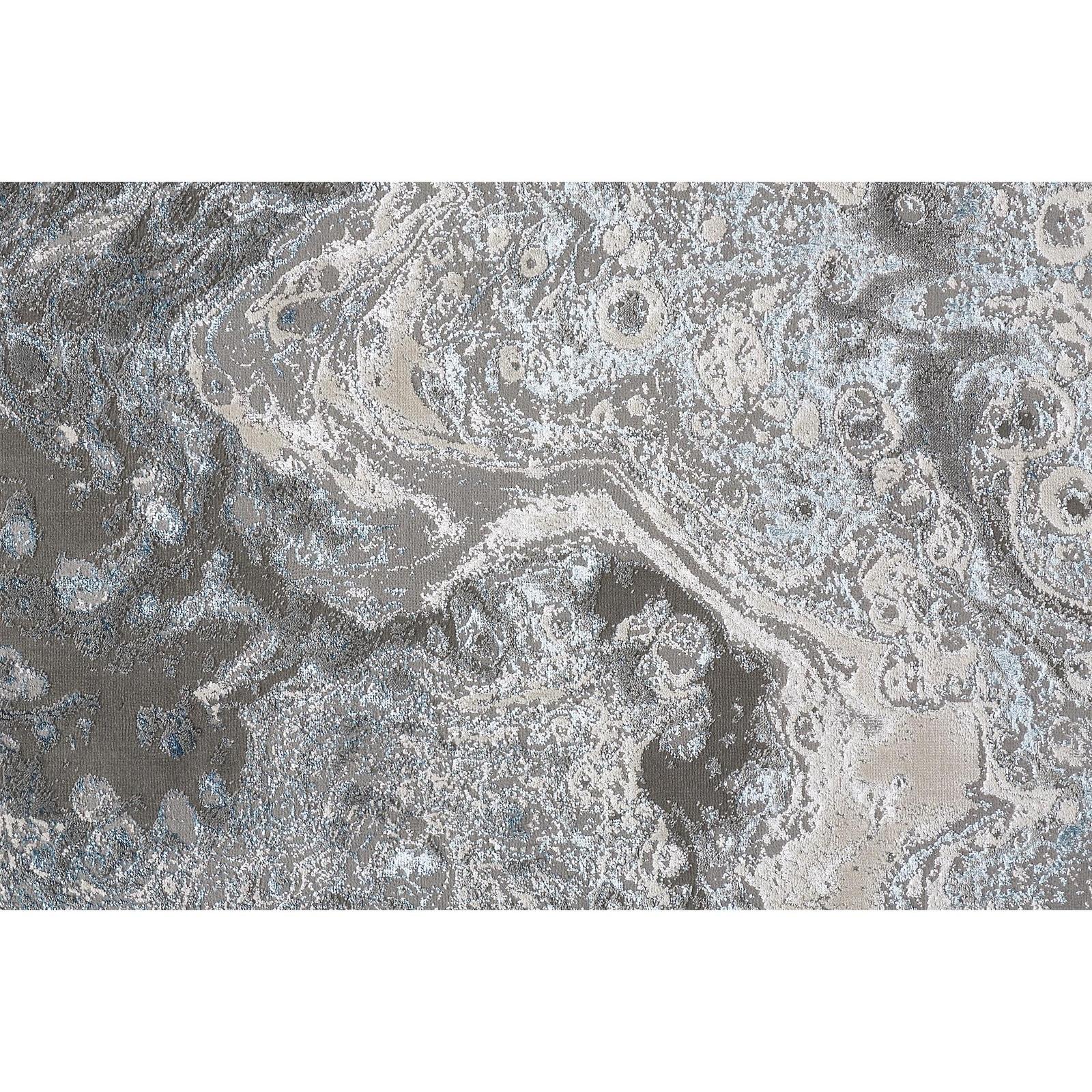 Feizy Azure 3405F Modern Watercolor Rug in Ivory/Gray/Blue - Image 4