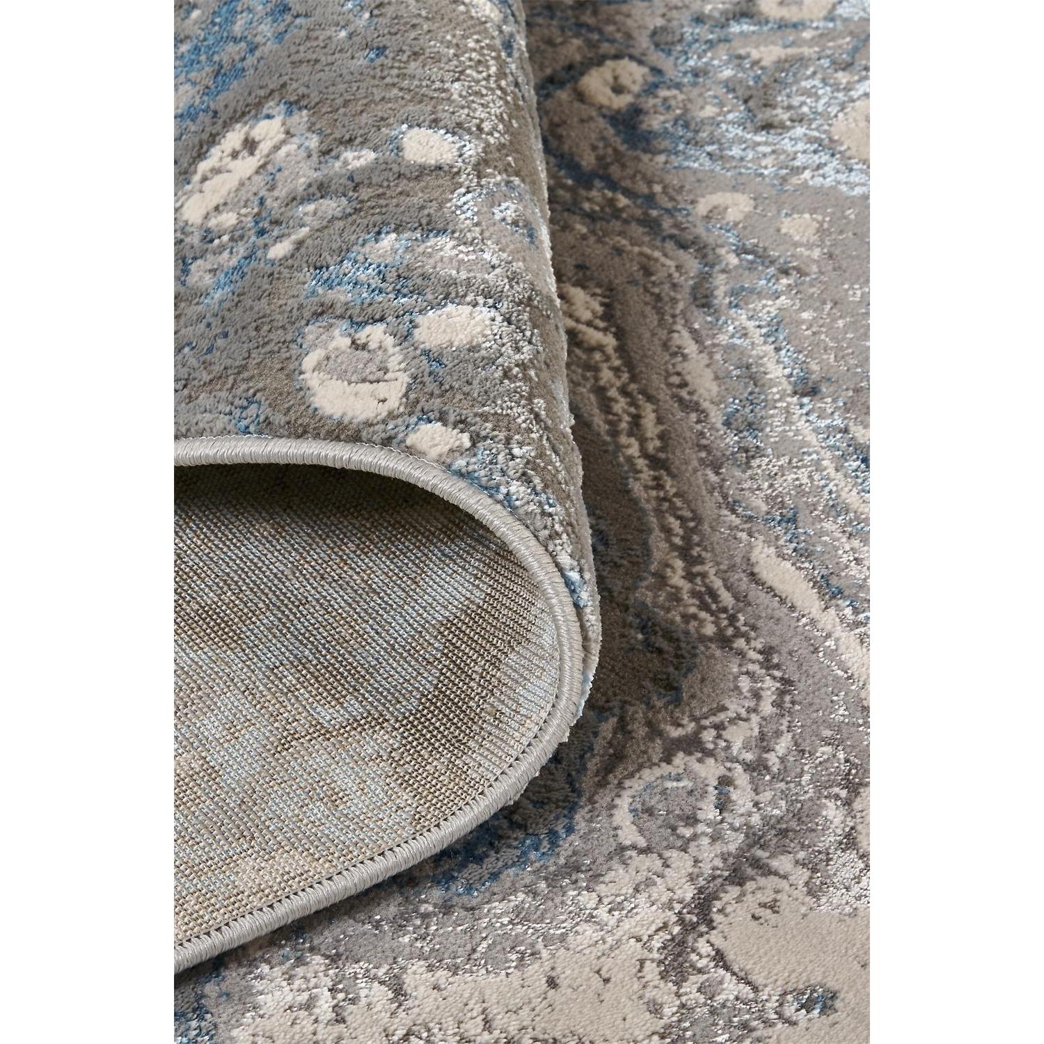 Feizy Azure 3405F Modern Watercolor Rug in Ivory/Gray/Blue - Image 5