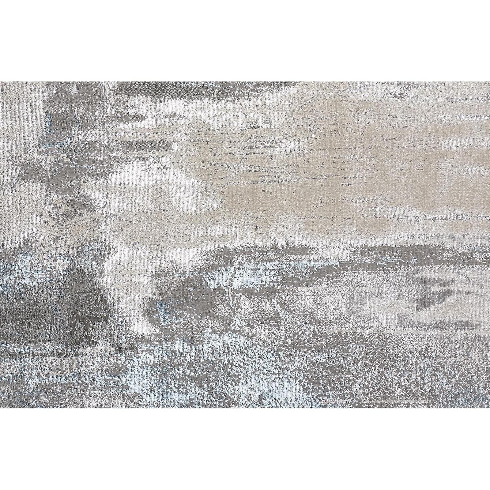 Feizy Azure 3406F Modern Abstract Rug in Gray/Ivory/Blue - Image 4