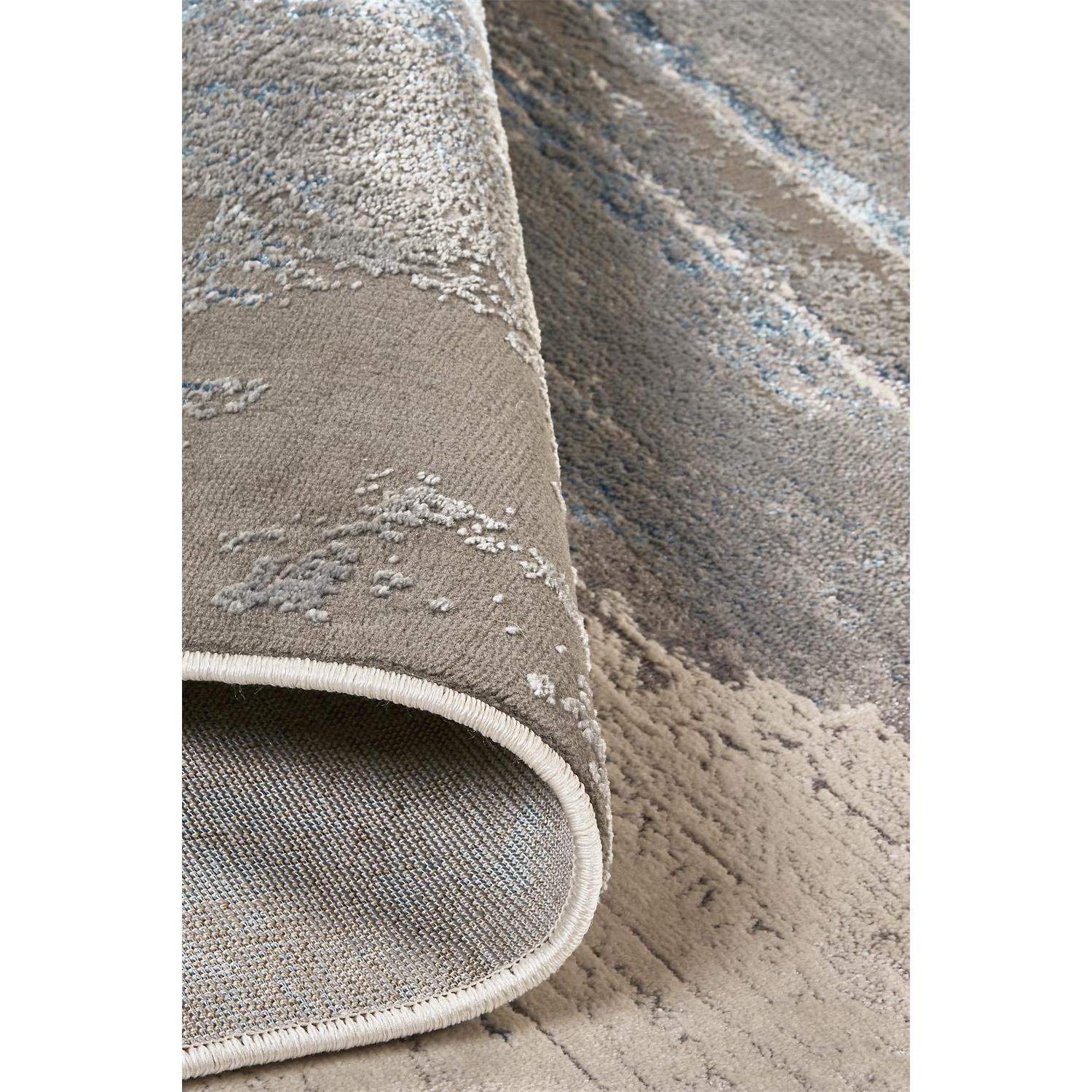Feizy Azure 3406F Modern Abstract Rug in Gray/Ivory/Blue - Image 5