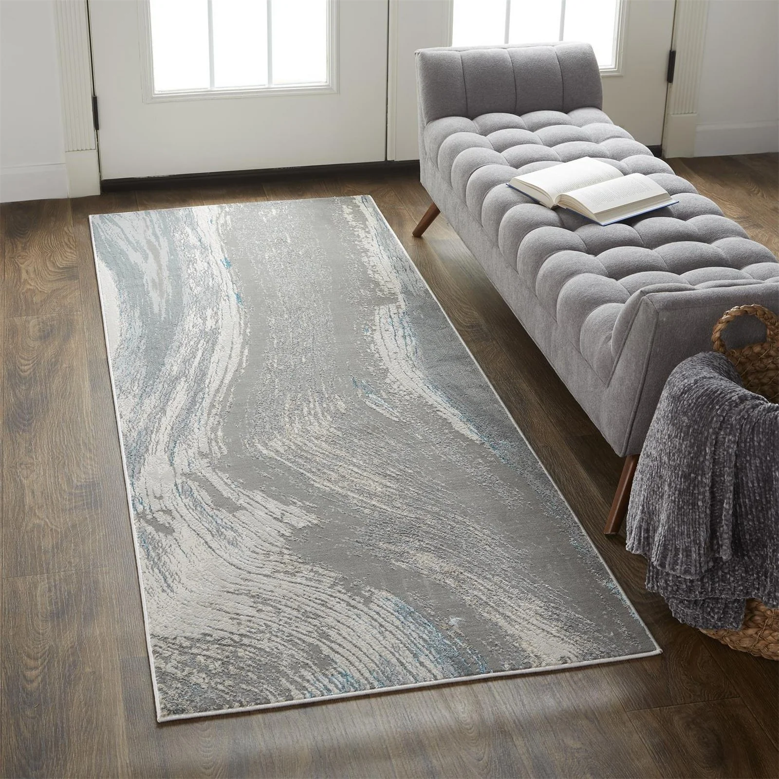 Feizy Azure 3524F Rug in Silver / Teal - Image 4