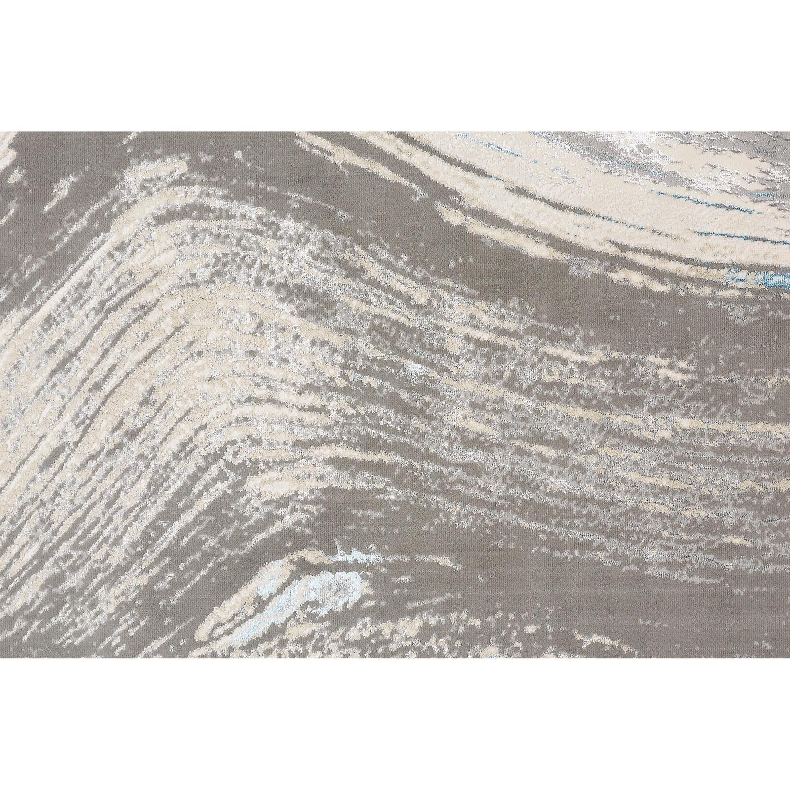 Feizy Azure 3524F Modern Abstract Rug in Gray/Ivory/Blue - Image 5