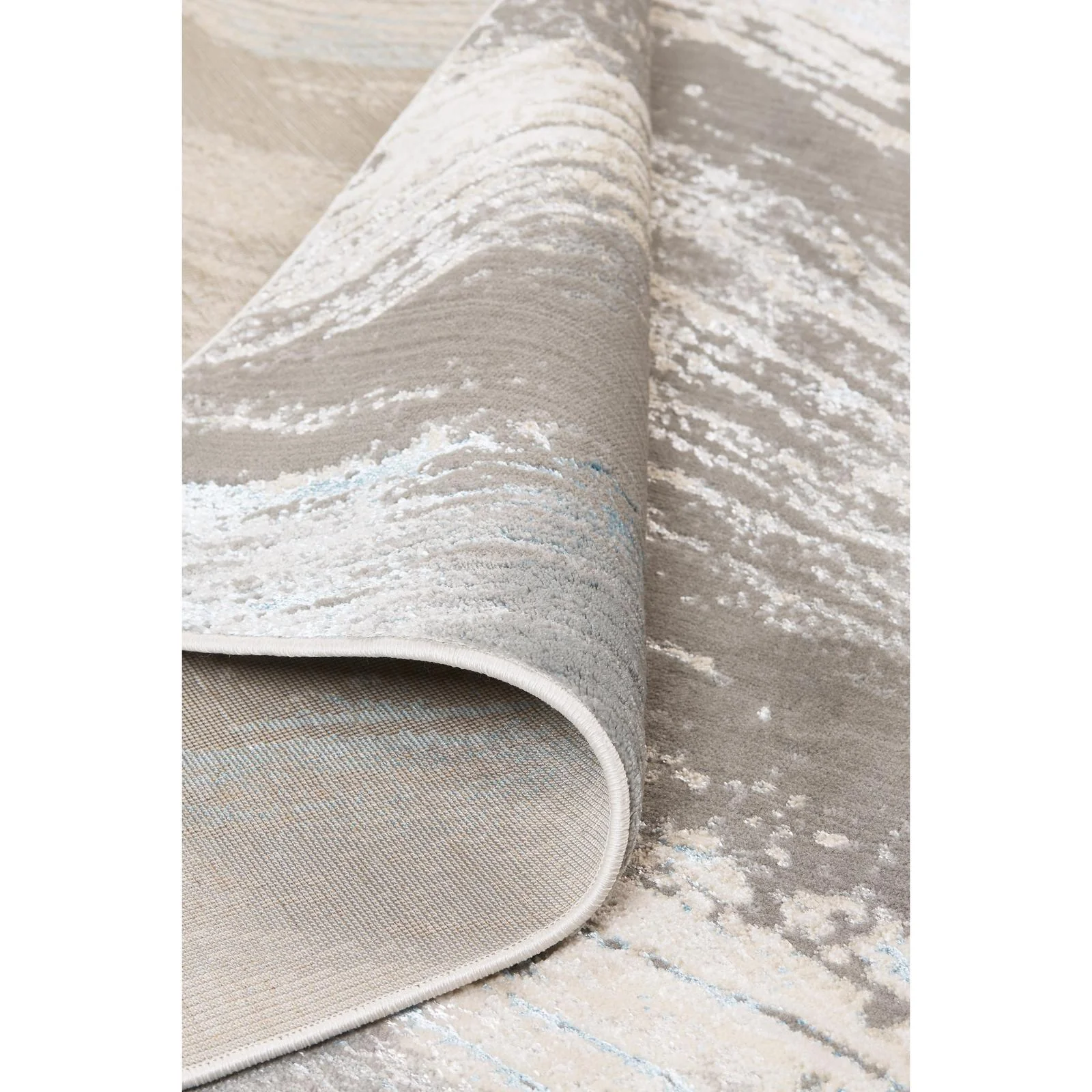 Feizy Azure 3524F Modern Abstract Rug in Gray/Ivory/Blue - Image 6
