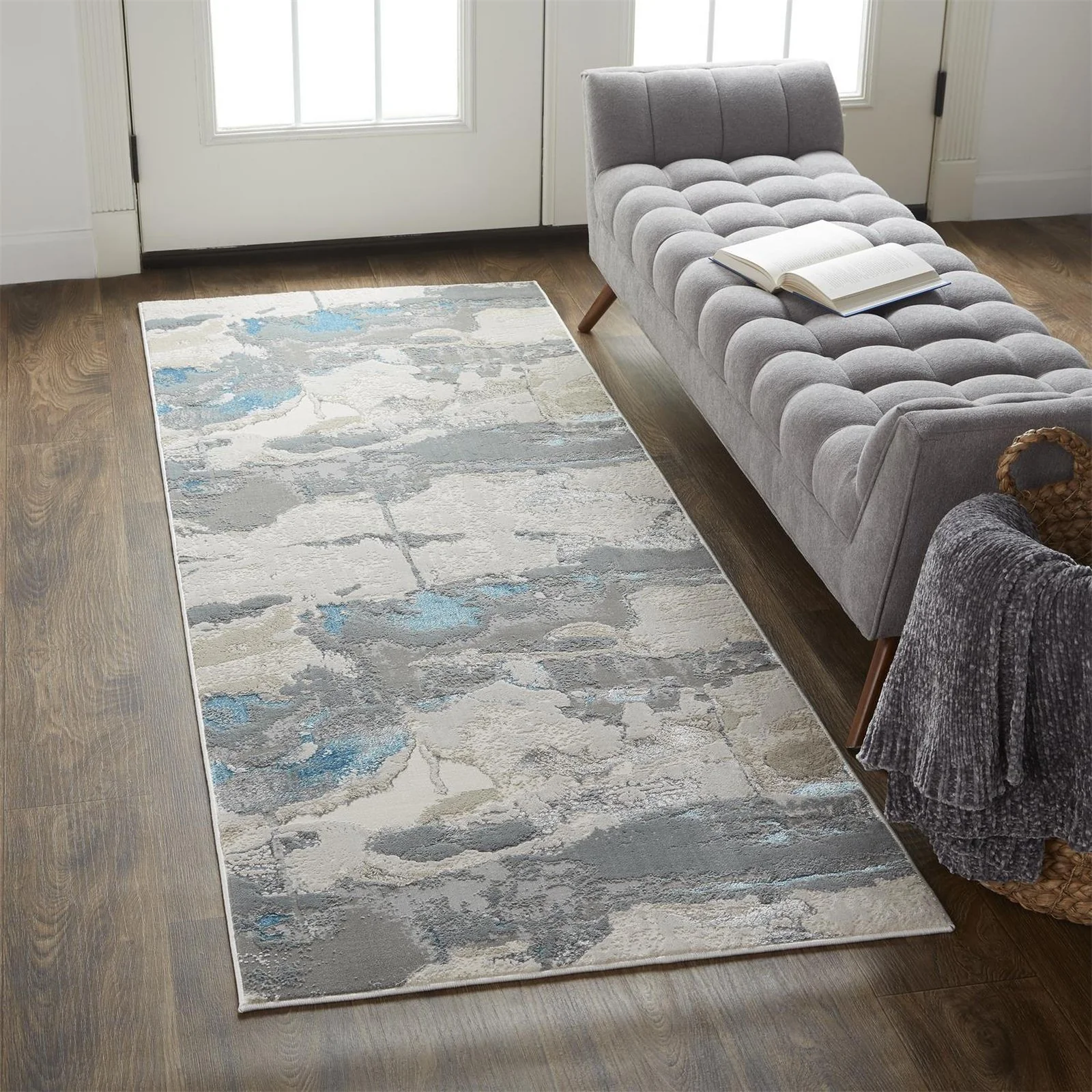 Feizy Azure 3525F Rug in Silver / Teal - Image 3