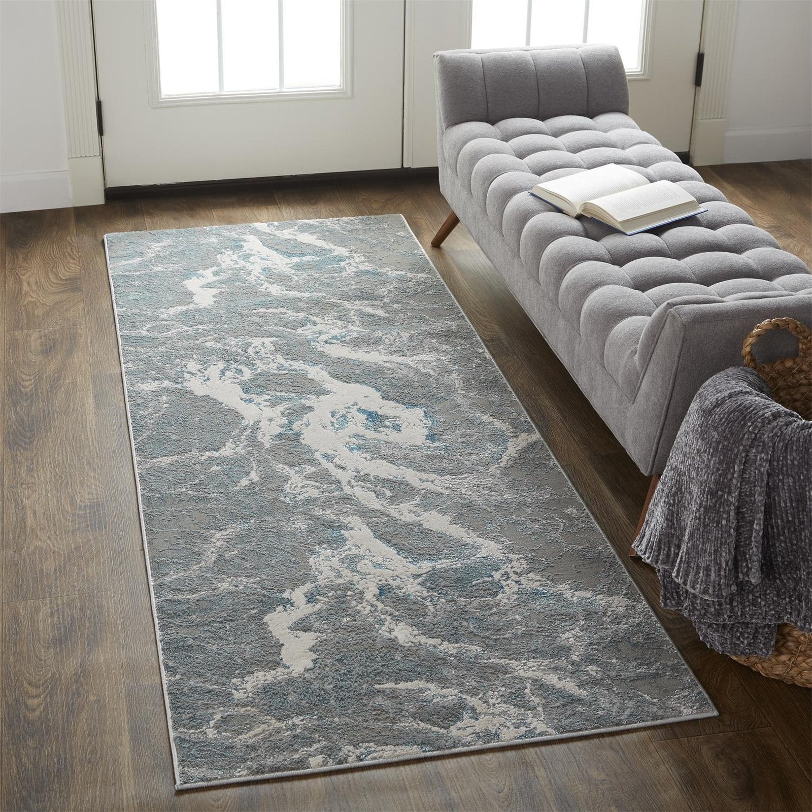 Feizy Azure 3539F Rug in Silver / Blue - Image 3