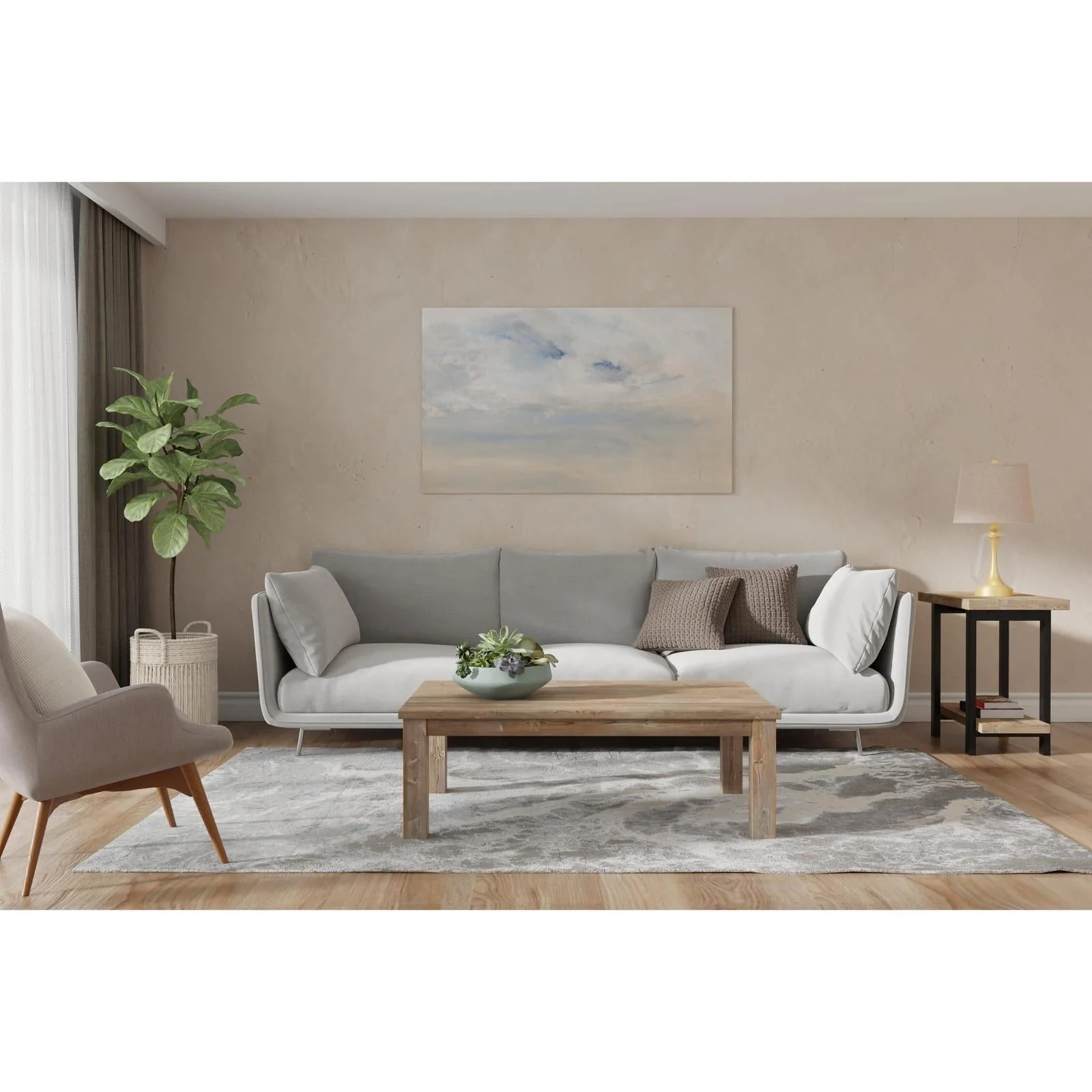 Feizy Azure 3539F Modern Abstract Rug in Silver/Gray/Ivory - Image 2