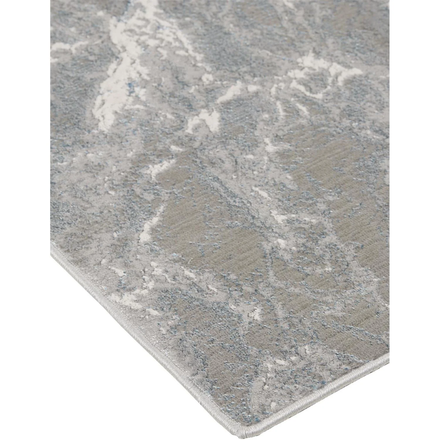 Feizy Azure 3539F Modern Abstract Rug in Silver/Gray/Ivory - Image 3
