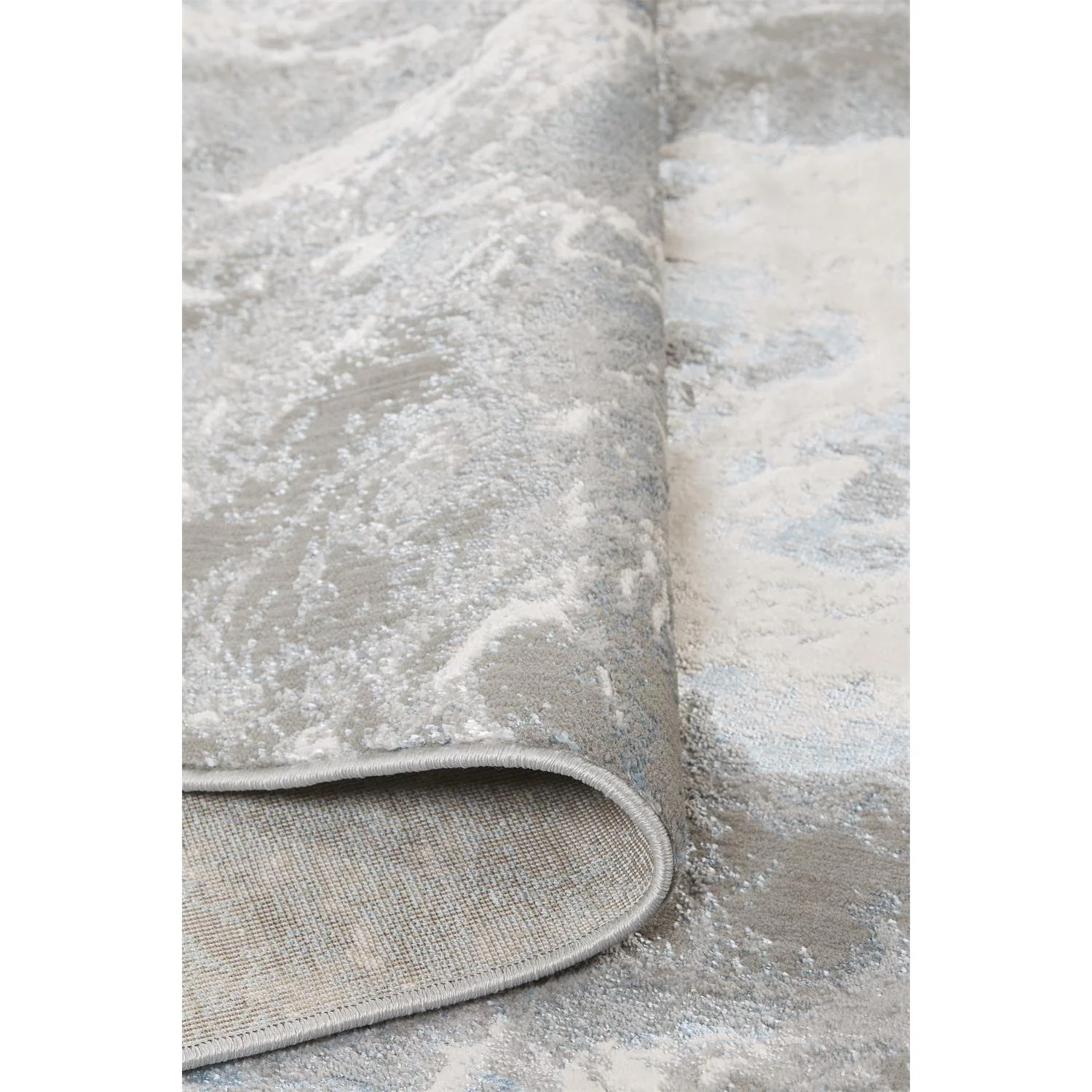 Feizy Azure 3539F Modern Abstract Rug in Silver/Gray/Ivory - Image 6