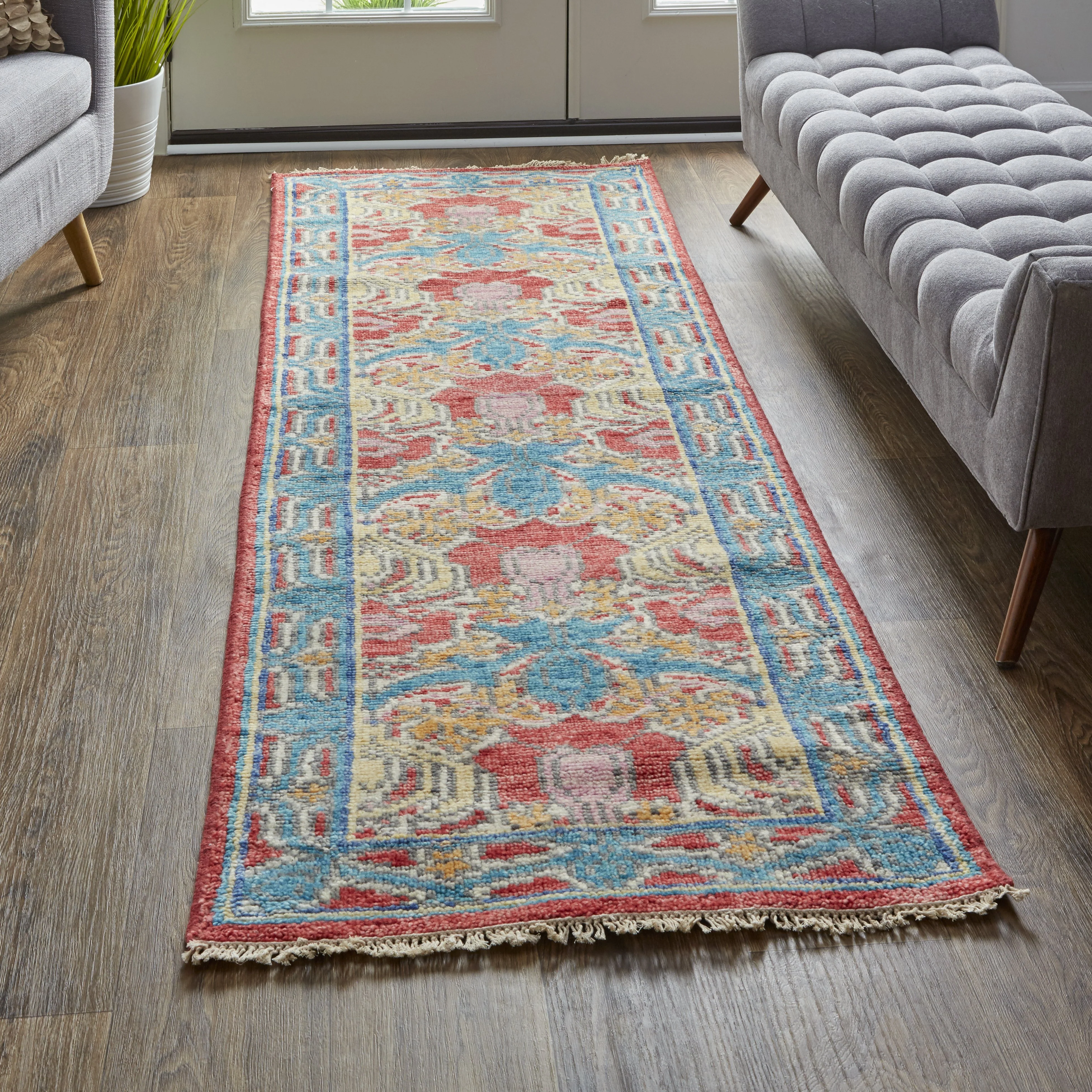 Feizy Beall 6633F Rug in Blue / Red - Image 4