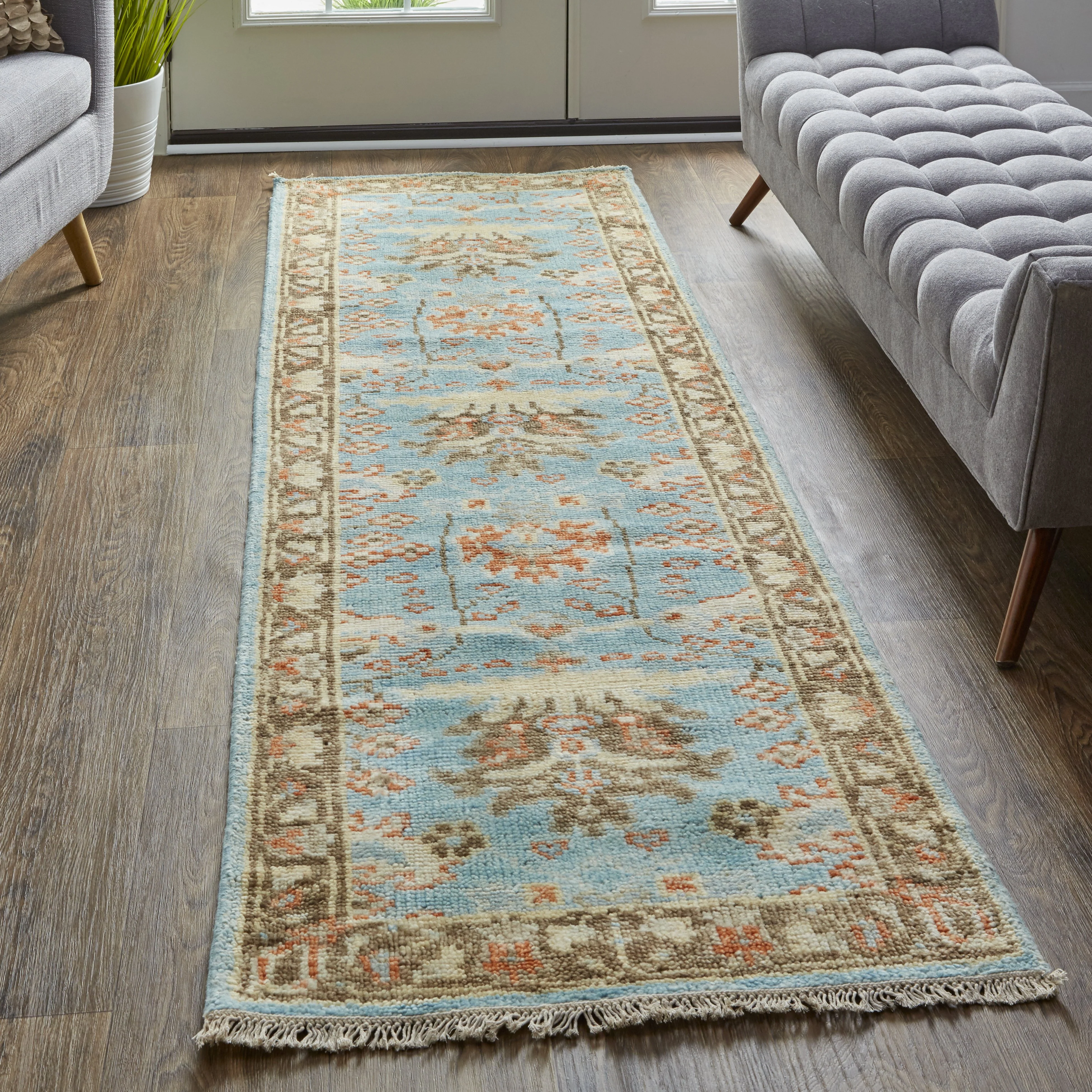 Feizy Beall 6710F Rug in Blue / Brown - Image 4