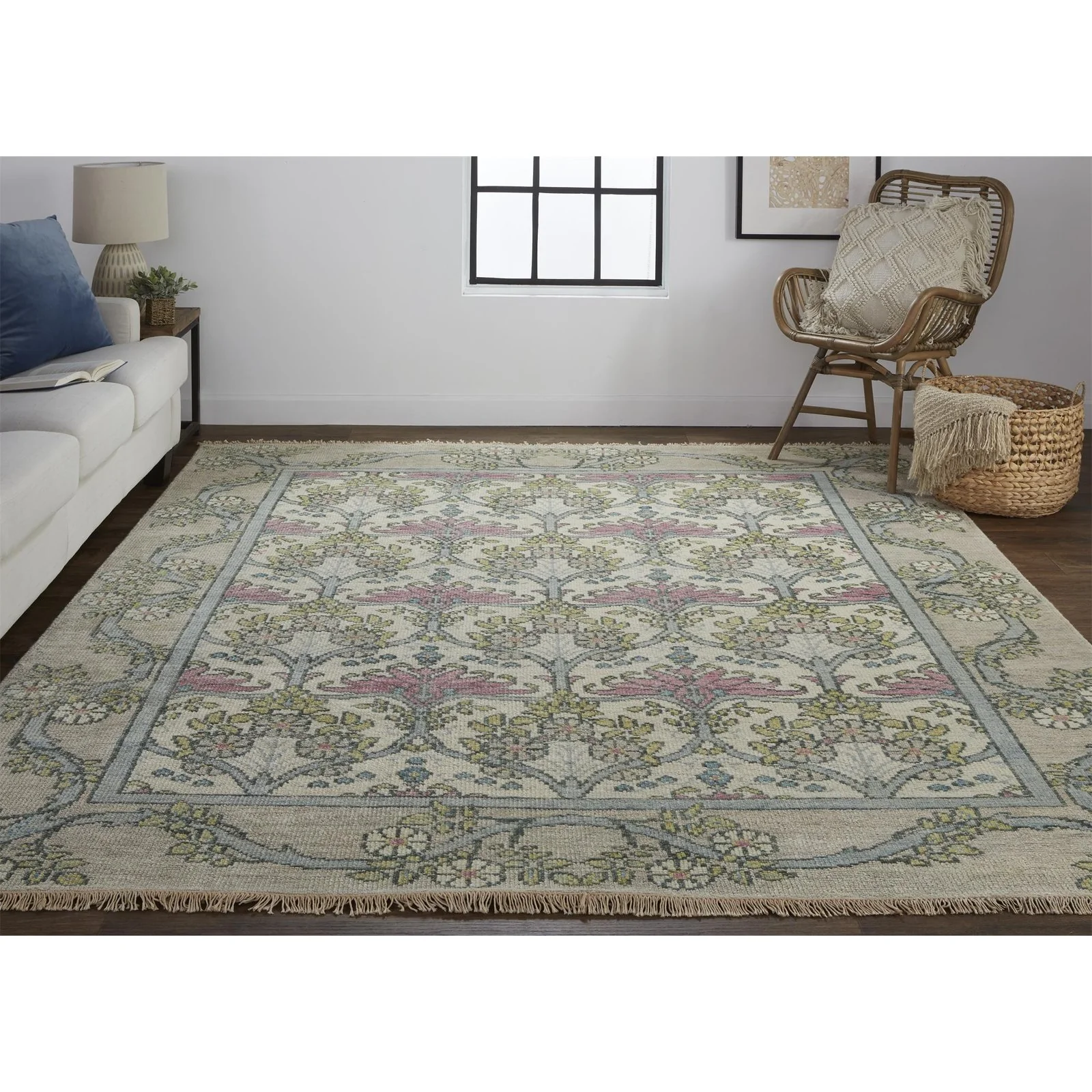 Feizy Beall 6714F Rug in Gray / Pink - Image 3