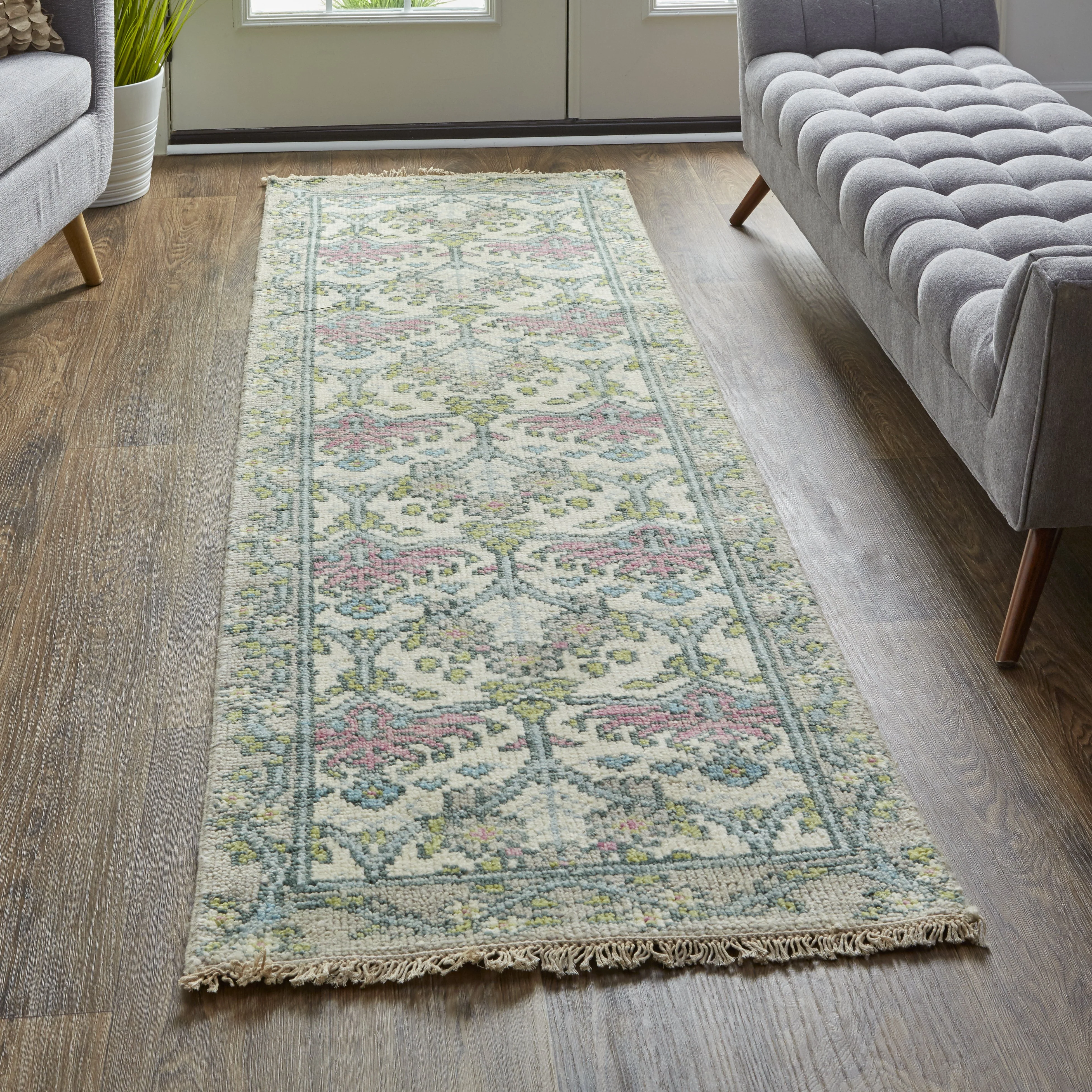 Feizy Beall 6714F Rug in Gray / Pink - Image 4