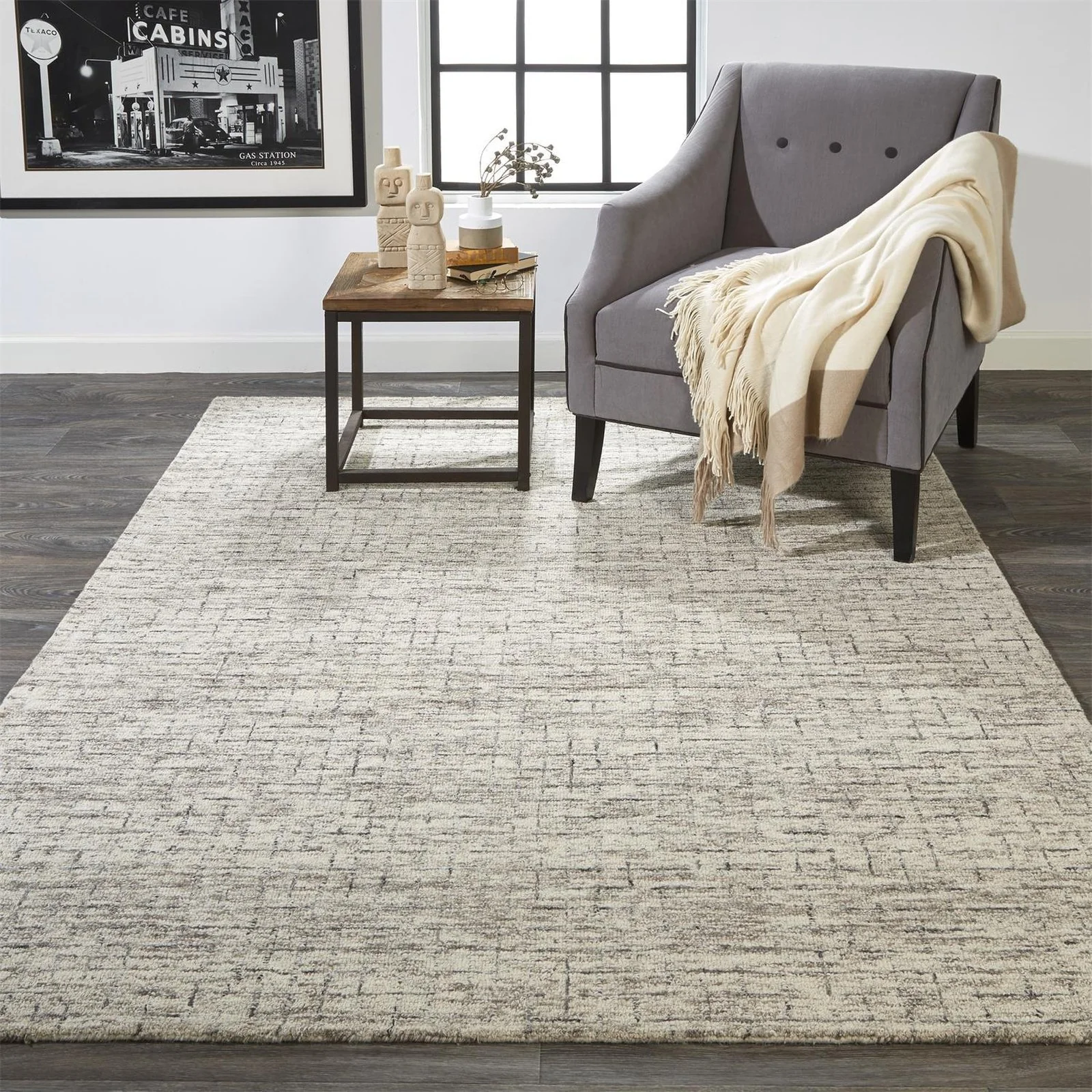 Feizy Belfort 8667F Rug in Ivory / Gray - Image 2