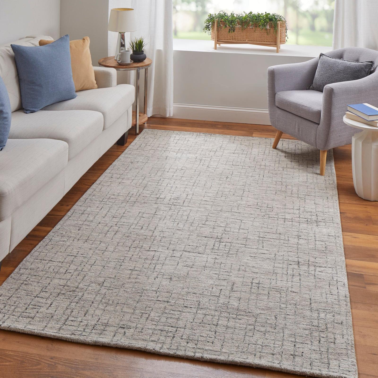 Feizy Belfort 8667F Transitional Solid Rug in Ivory/Gray/Taupe - Image 2