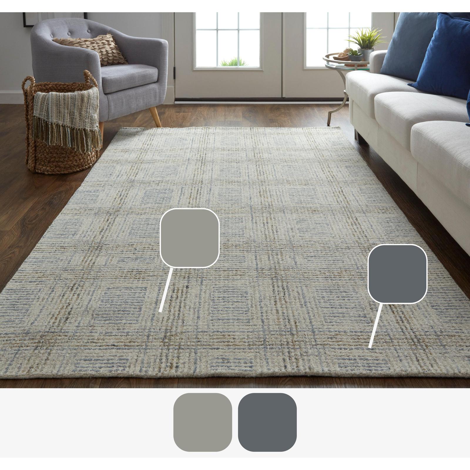 Feizy Belfort 8668F Transitional Geometric Rug in Ivory/Gray/Tan - Image 10