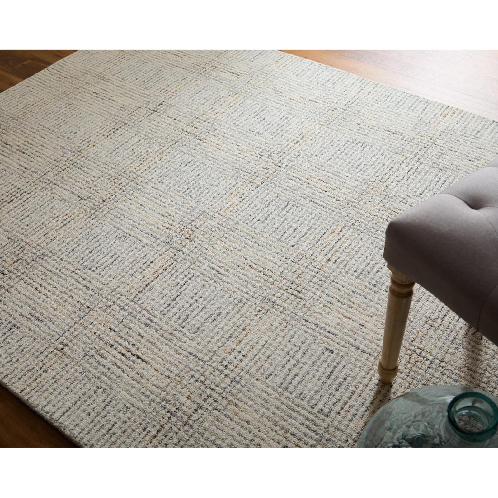 Feizy Belfort 8668F Transitional Geometric Rug in Ivory/Gray/Tan - Image 2
