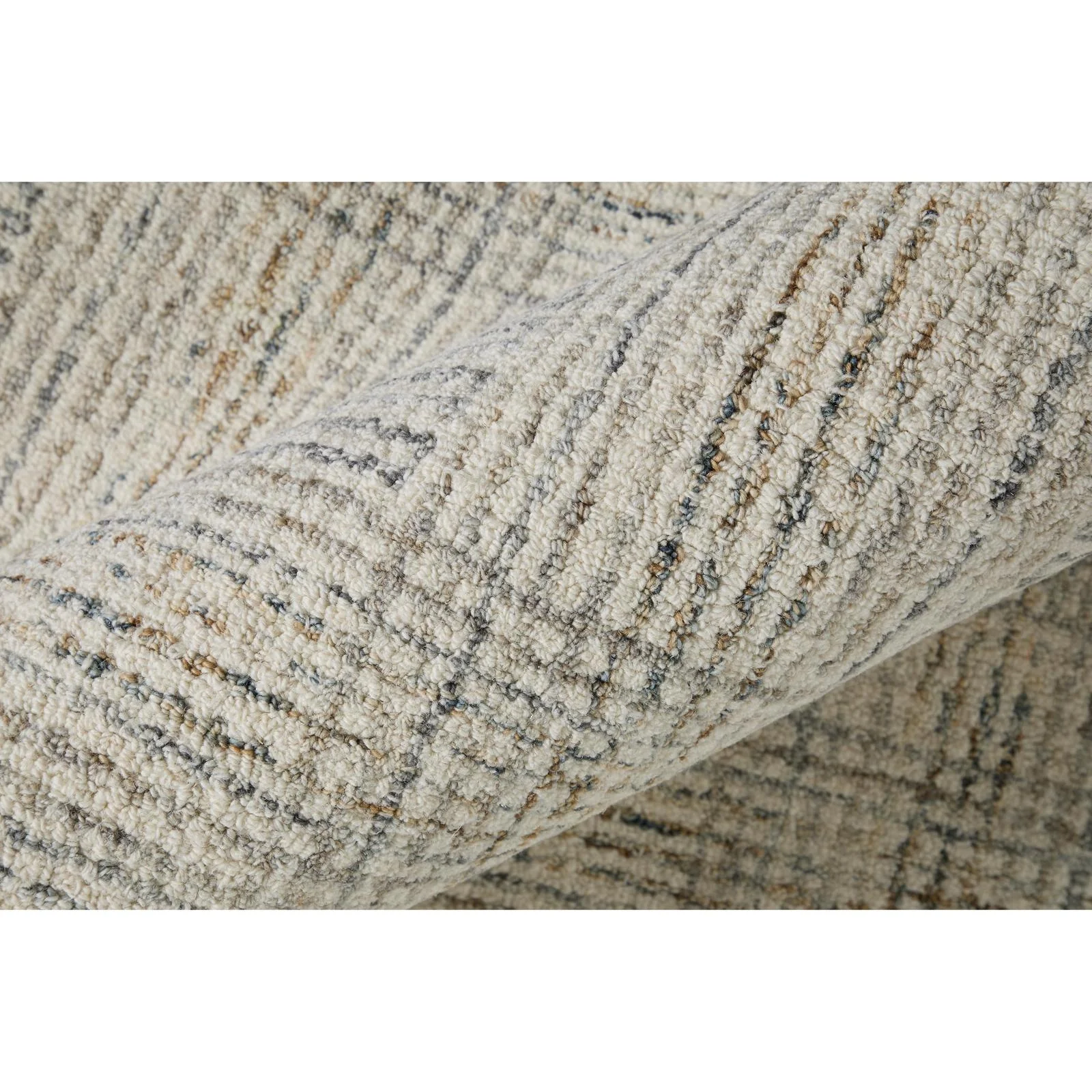 Feizy Belfort 8668F Transitional Geometric Rug in Ivory/Gray/Tan - Image 6