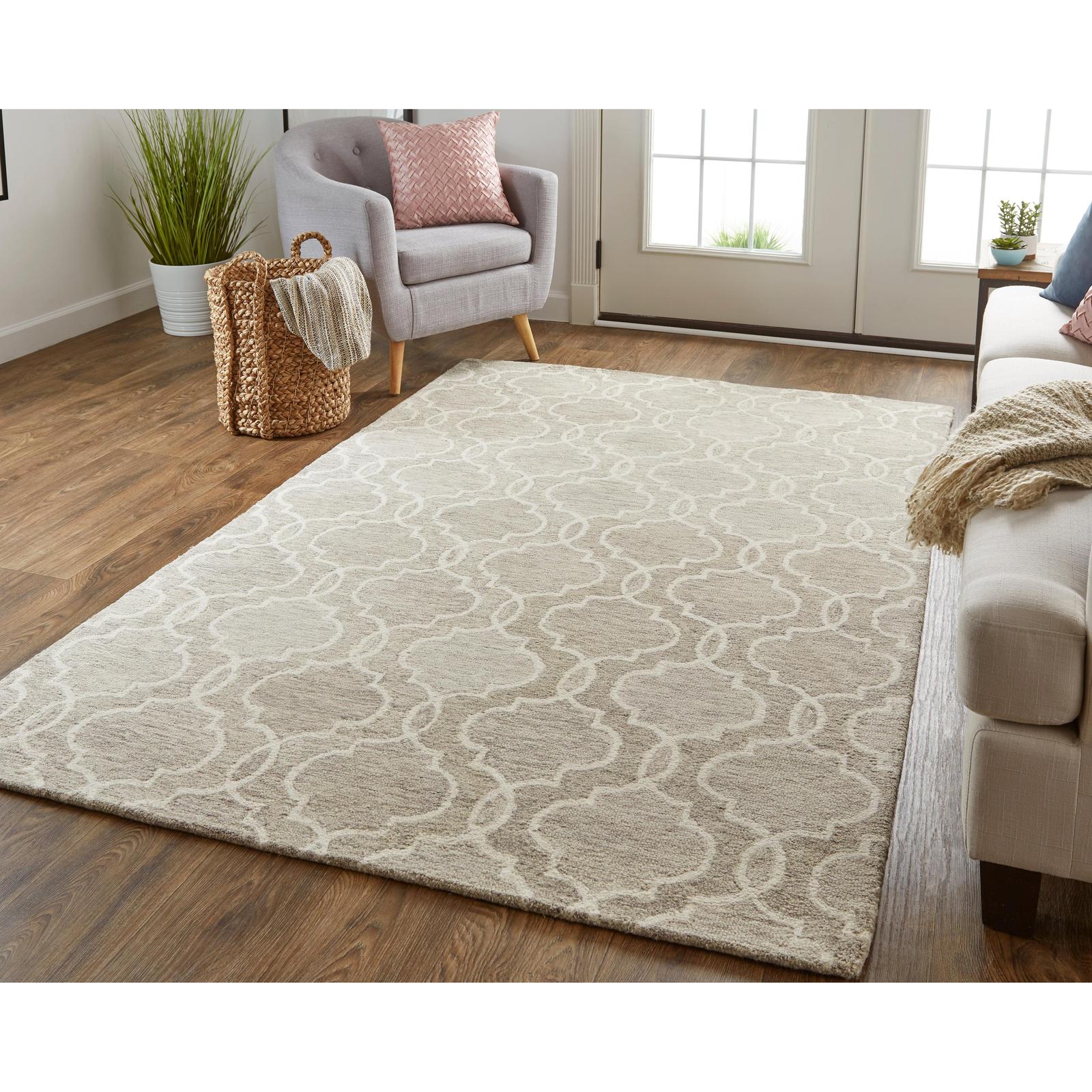Feizy Belfort 8775F Transitional Trellis & Lattice Rug in Gray/Ivory - Image 2