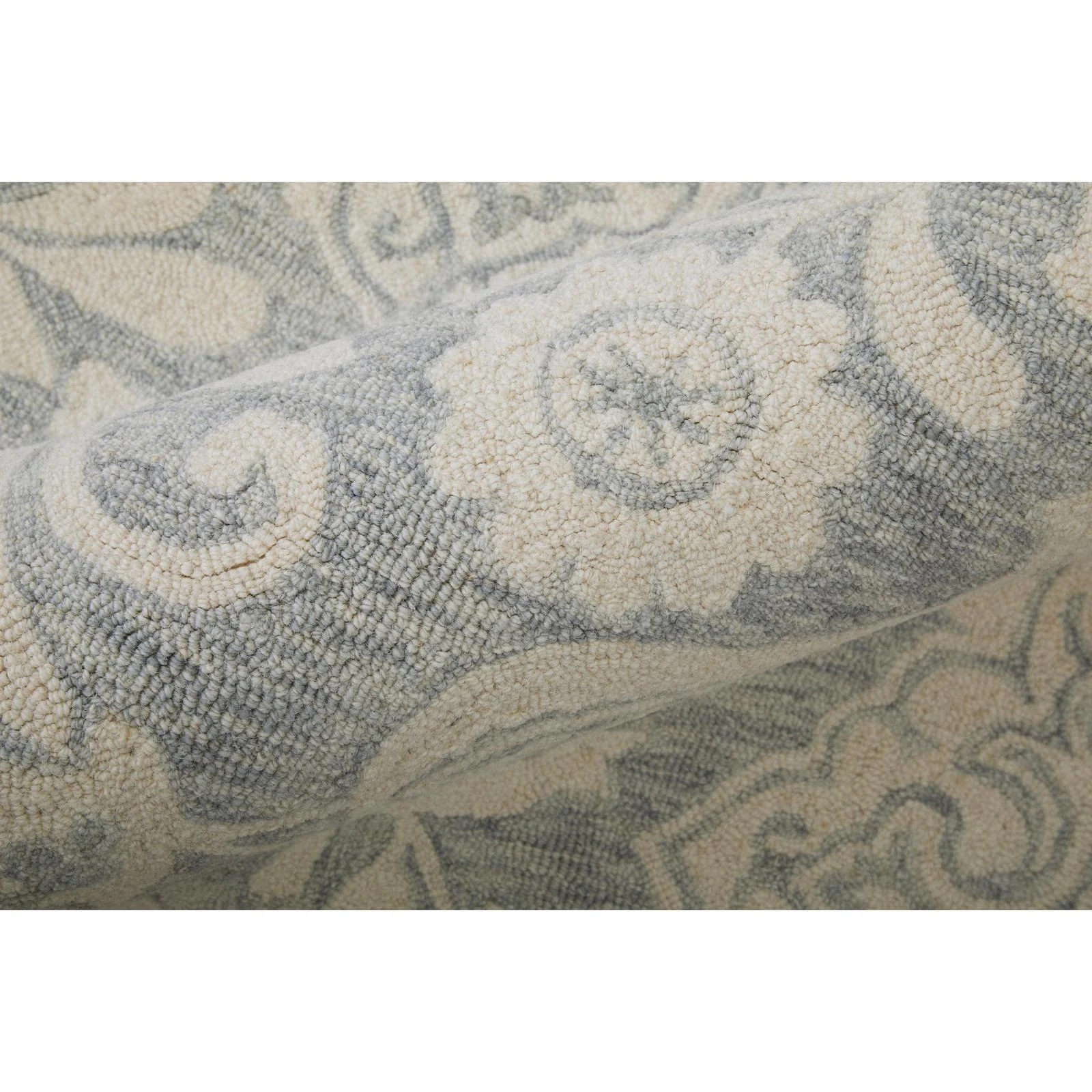 Feizy Belfort 8776F Transitional Medallion Rug in Blue/Ivory - Image 6