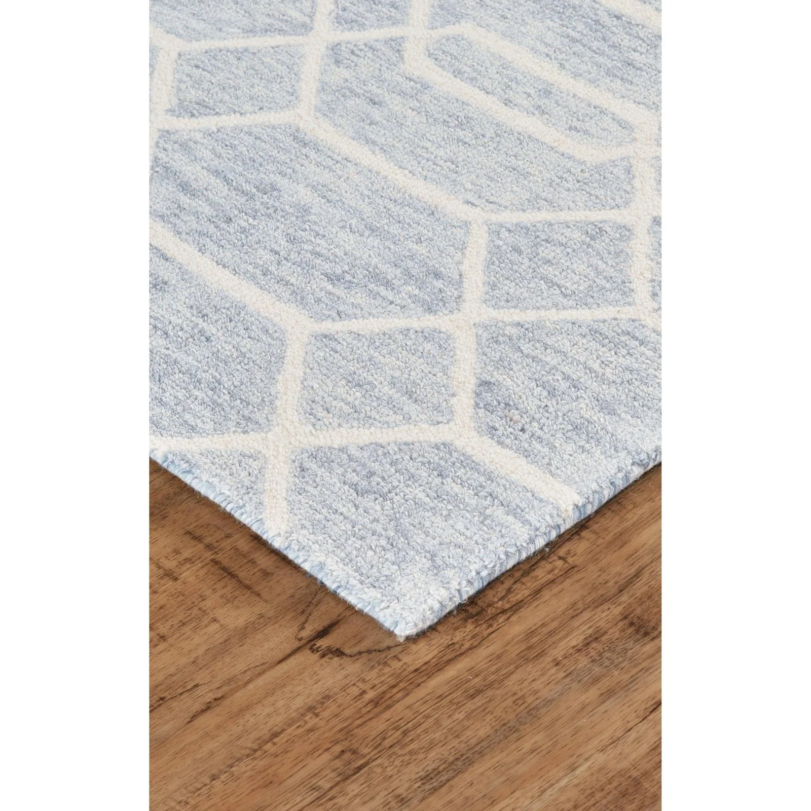 Feizy Belfort 8777F Transitional Trellis & Lattice Rug in Blue/Ivory - Image 2