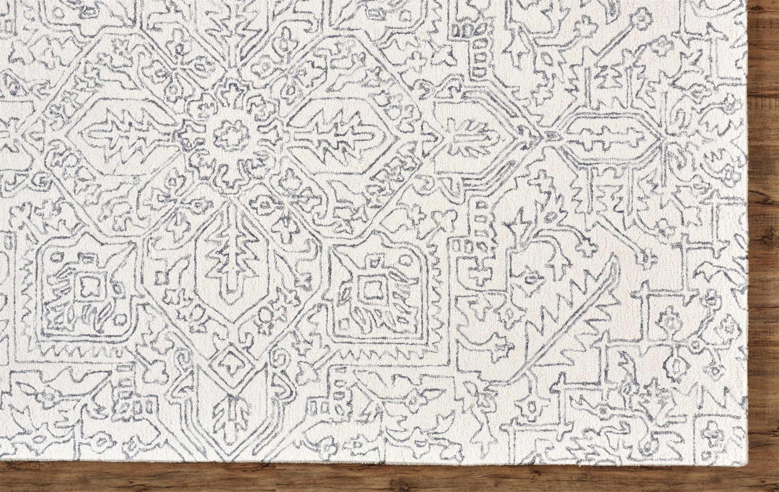 Feizy Belfort 8778F Rug in Ivory/Charcoal - Image 3