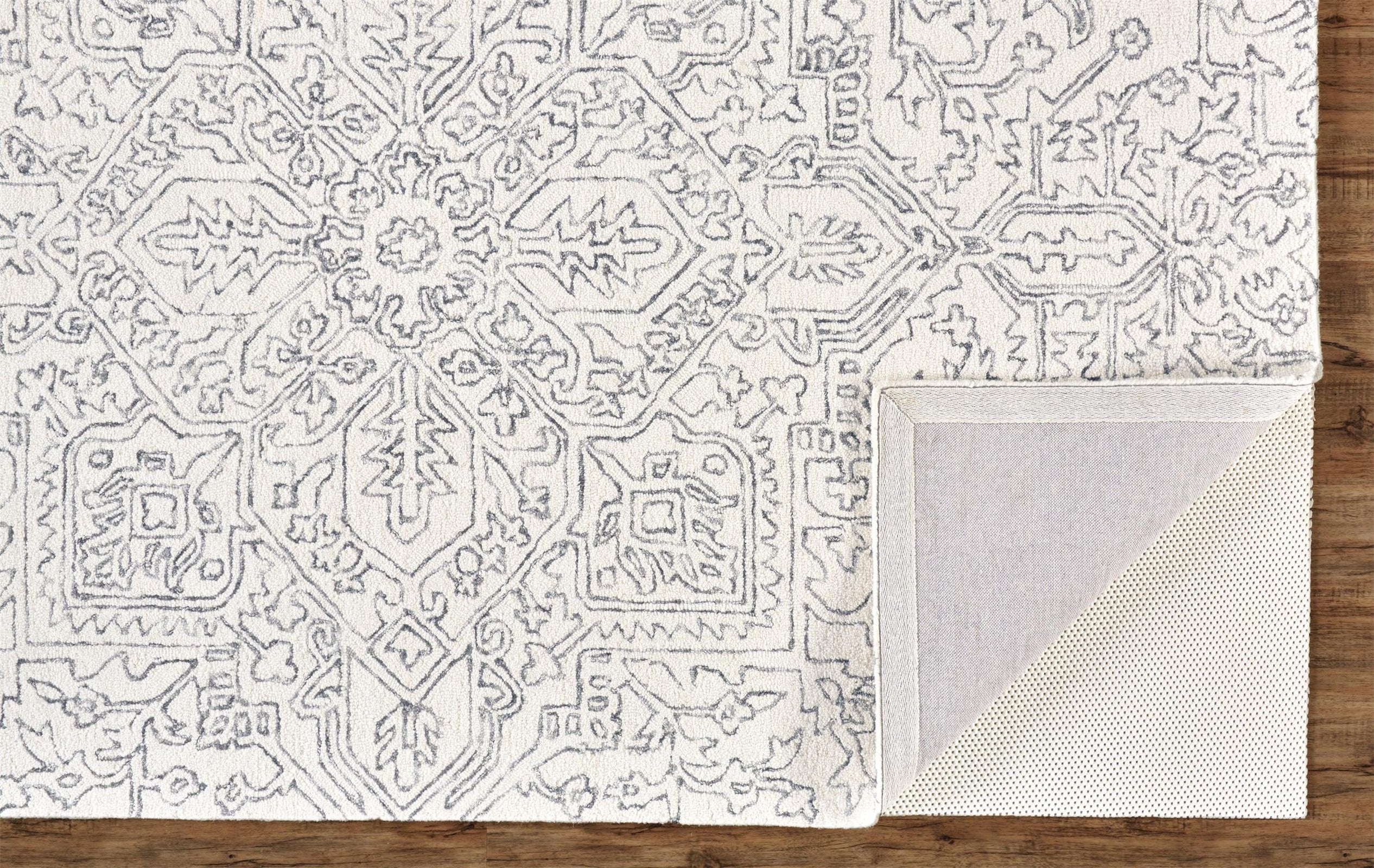 Feizy Belfort 8778F Rug in Ivory/Charcoal - Image 4
