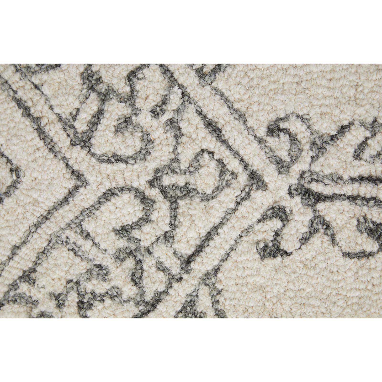 Feizy Belfort 8778F Transitional Medallion Rug in White/Gray - Image 6