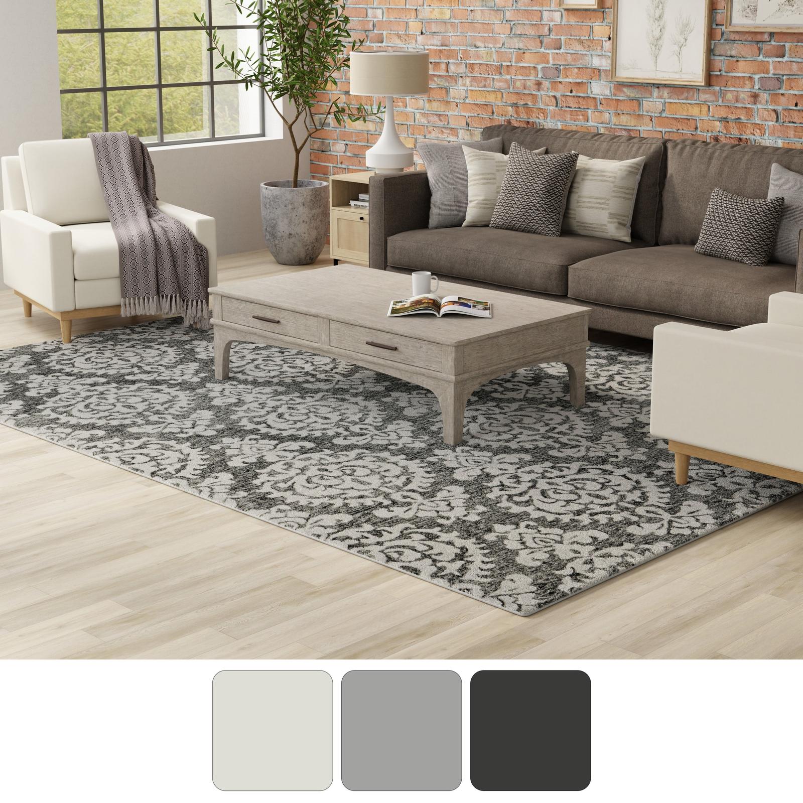 Feizy Belfort 8A26F Traditional Floral & Botanical Rug in Gray/Ivory/Black - Image 11