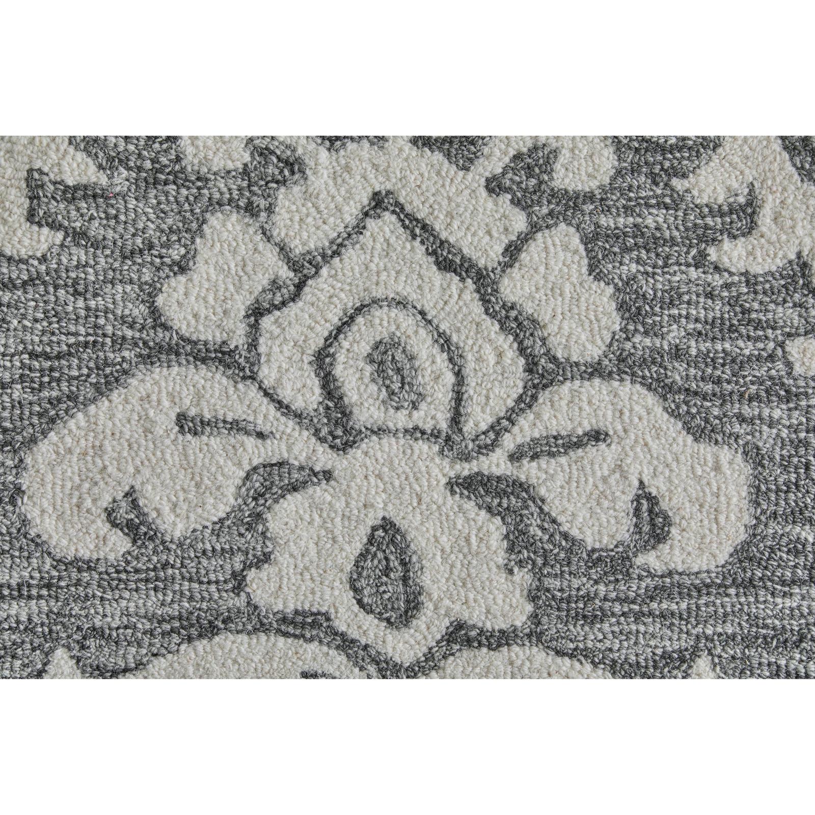 Feizy Belfort 8A26F Traditional Floral & Botanical Rug in Gray/Ivory/Black - Image 8