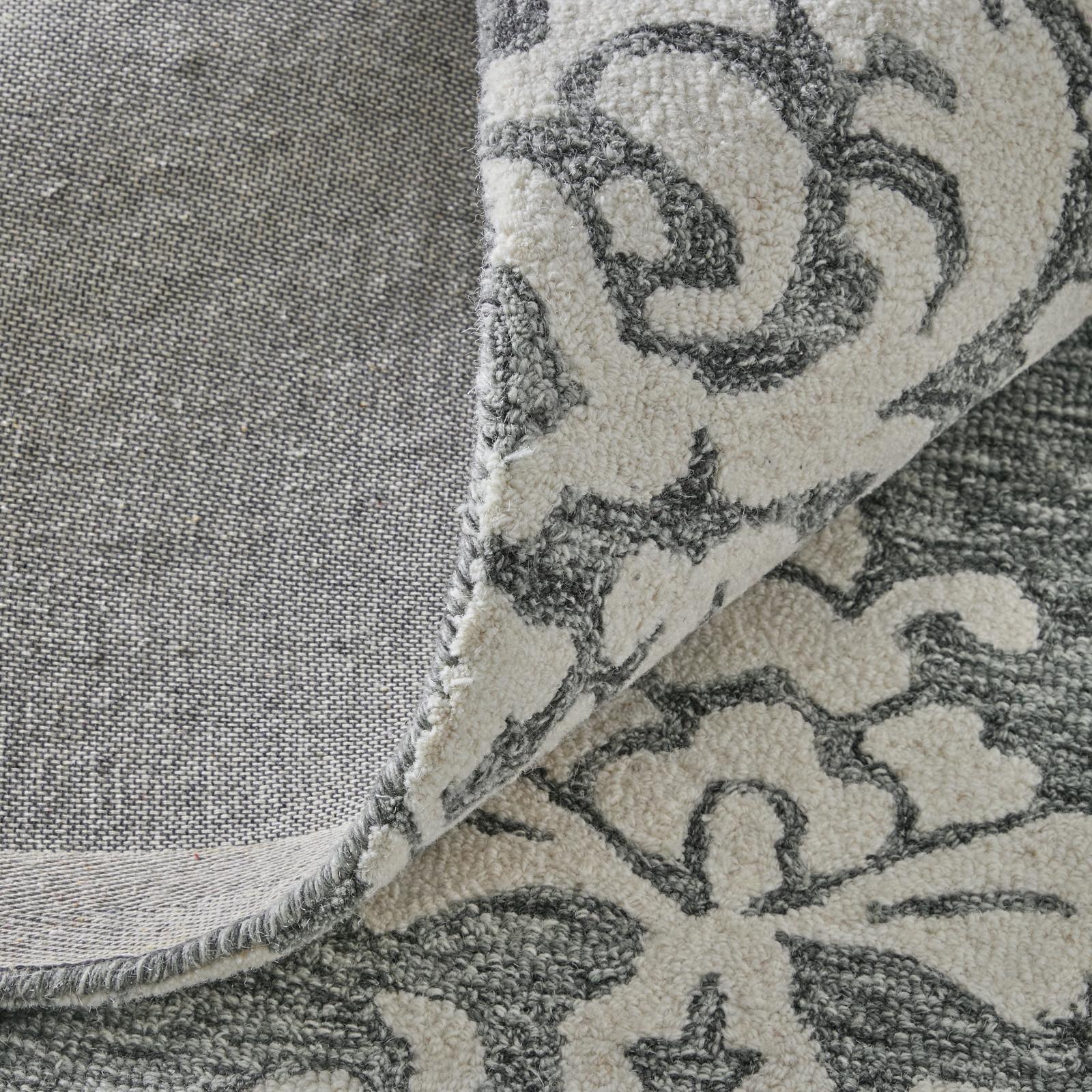 Feizy Belfort 8A26F Traditional Floral & Botanical Rug in Gray/Ivory/Black - Image 9