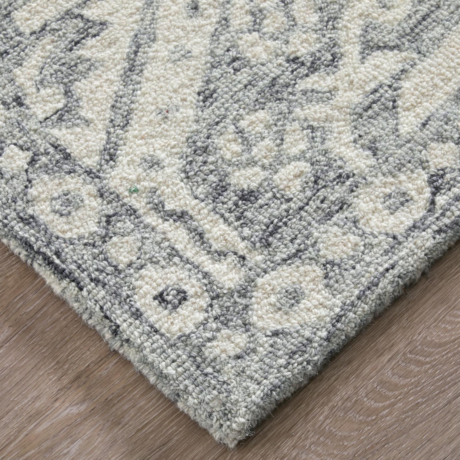 Feizy Belfort 8A27F Traditional Geometric Rug in Gray/White - Image 5