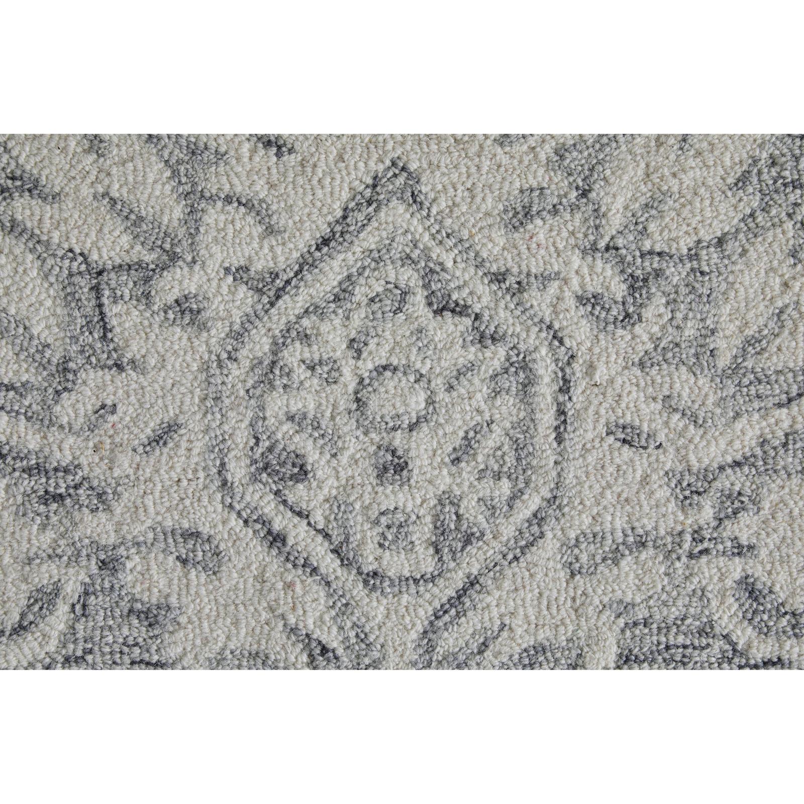 Feizy Belfort 8A27F Traditional Geometric Rug in Gray/White - Image 8