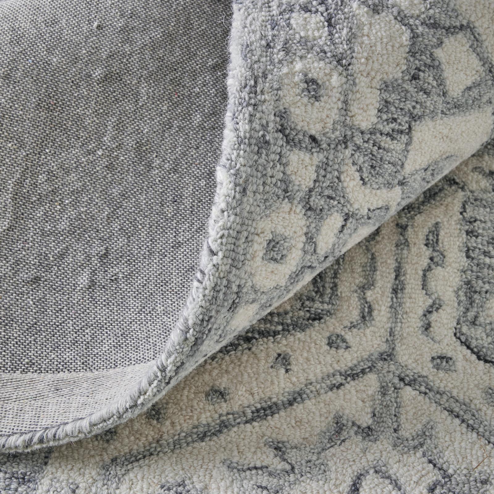 Feizy Belfort 8A27F Traditional Geometric Rug in Gray/White - Image 9